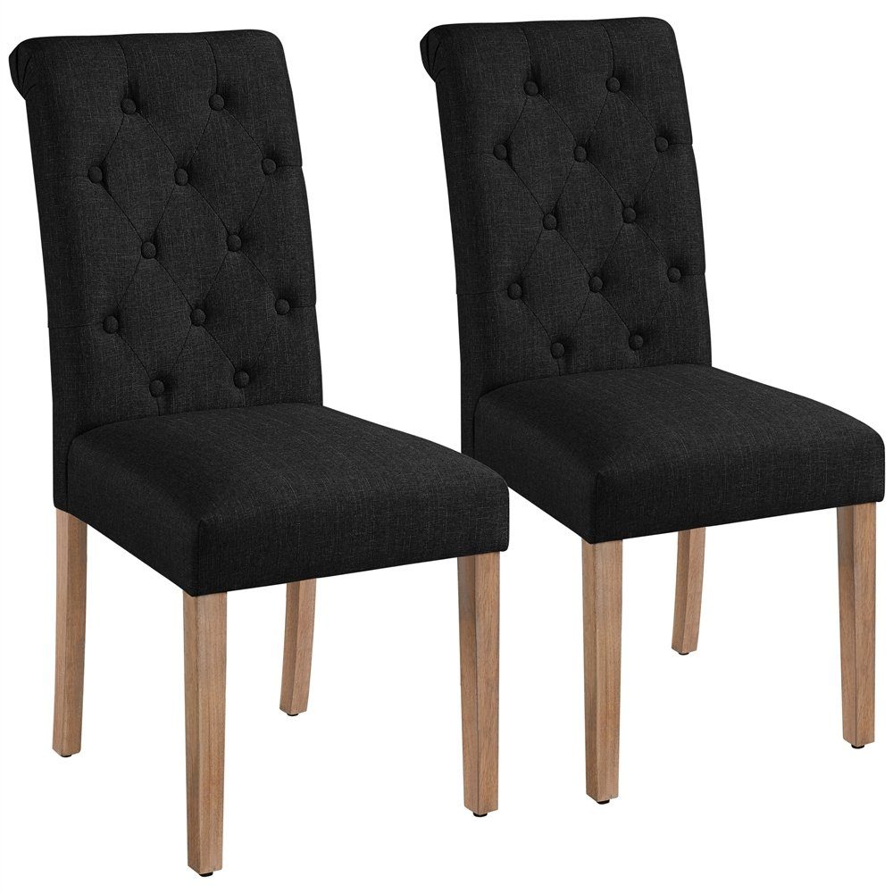 Yaheetech Esszimmerstuhl, 2er Set Küchenstuhl Polsterstuhl mit hoher  Rückenlehne, Beine aus Massivholz, gepolsterte Sitzfläche aus Leinen online  kaufen | OTTO