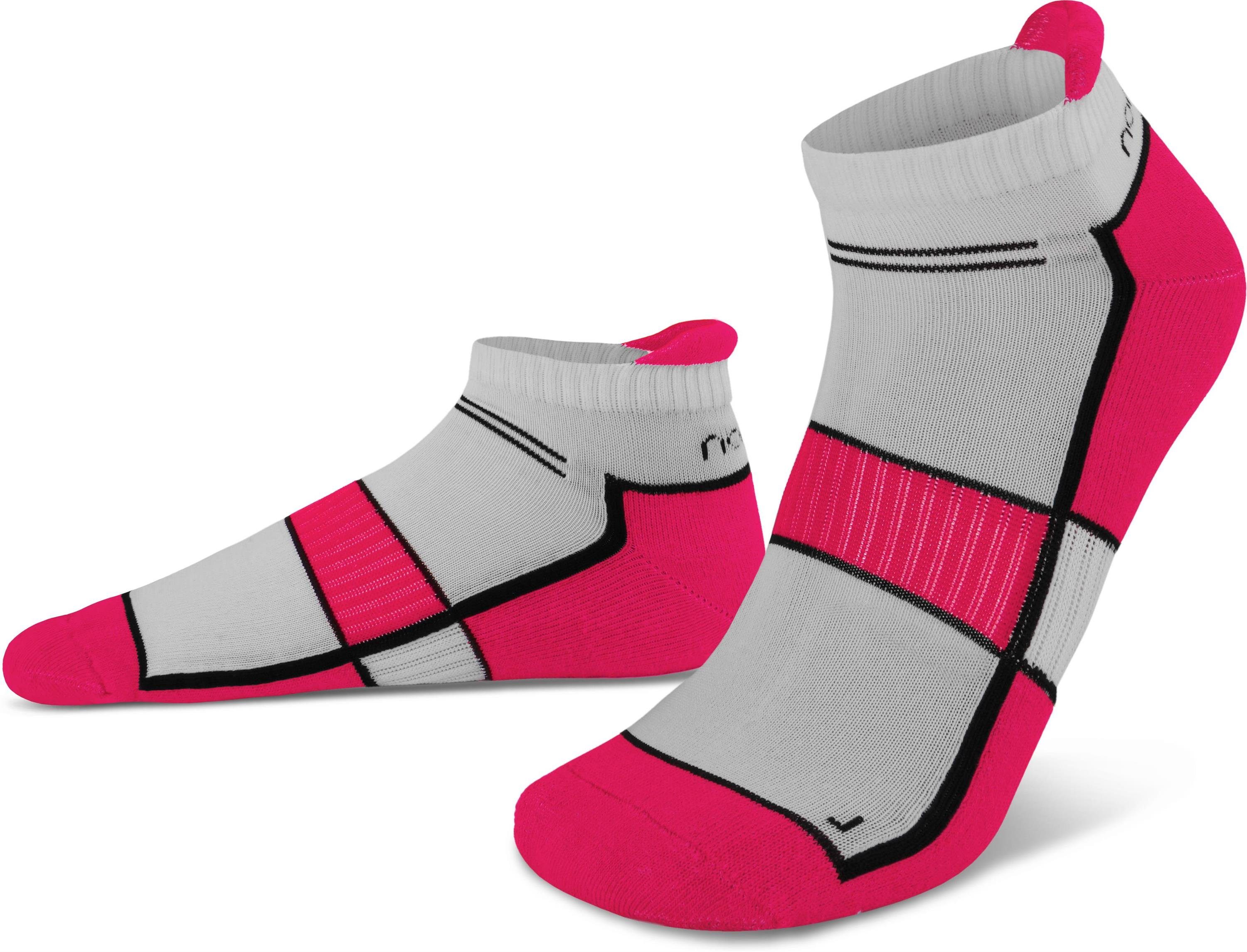 mit 4 Running 4 Paar Paar) Frotteesohle Carnation Sneaker Sneakersocken (4er-Set, normani Pink schweißabsorbierende Fersenlasche