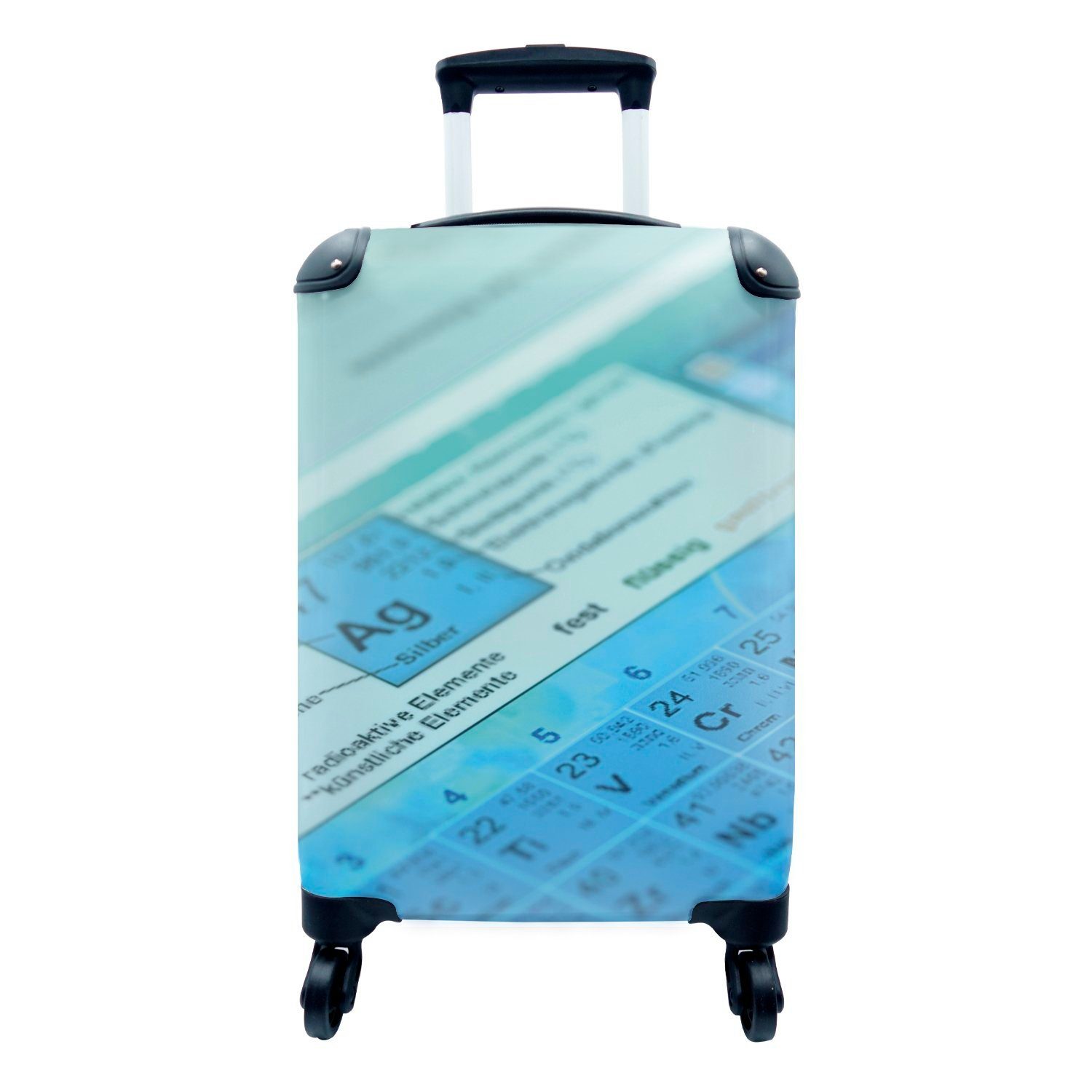 rollen, MuchoWow Reisetasche Handgepäckkoffer Ferien, chemischen Periodensystem mit Rollen, der Handgepäck Trolley, Reisekoffer Elemente, 4 für