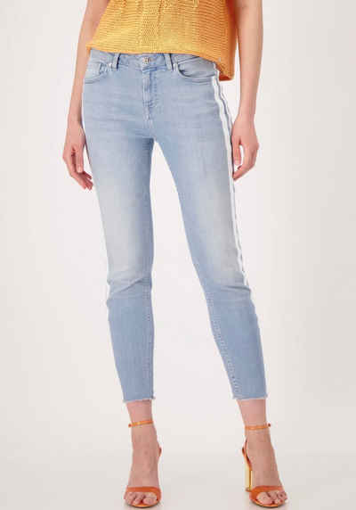 Monari 7/8-Jeans Hose Jeans Sportstreifen im 5 Pocket Style