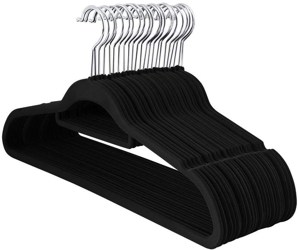 Yaheetech Kleiderbügel »100 Stück samt - mit Rutschfester Oberfläche  Anzugbügel«, mit Krawattenhalter 360°drehbarer Haken Jackenbügel