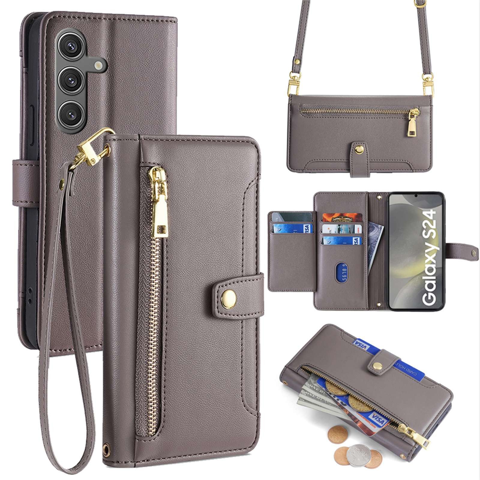 betterfon Handykette für Samsung Umhängetasche Hülle mit Band Kartenfächer, Hände frei – mit Silikonhülle & Schnur für flexiblen Alltag