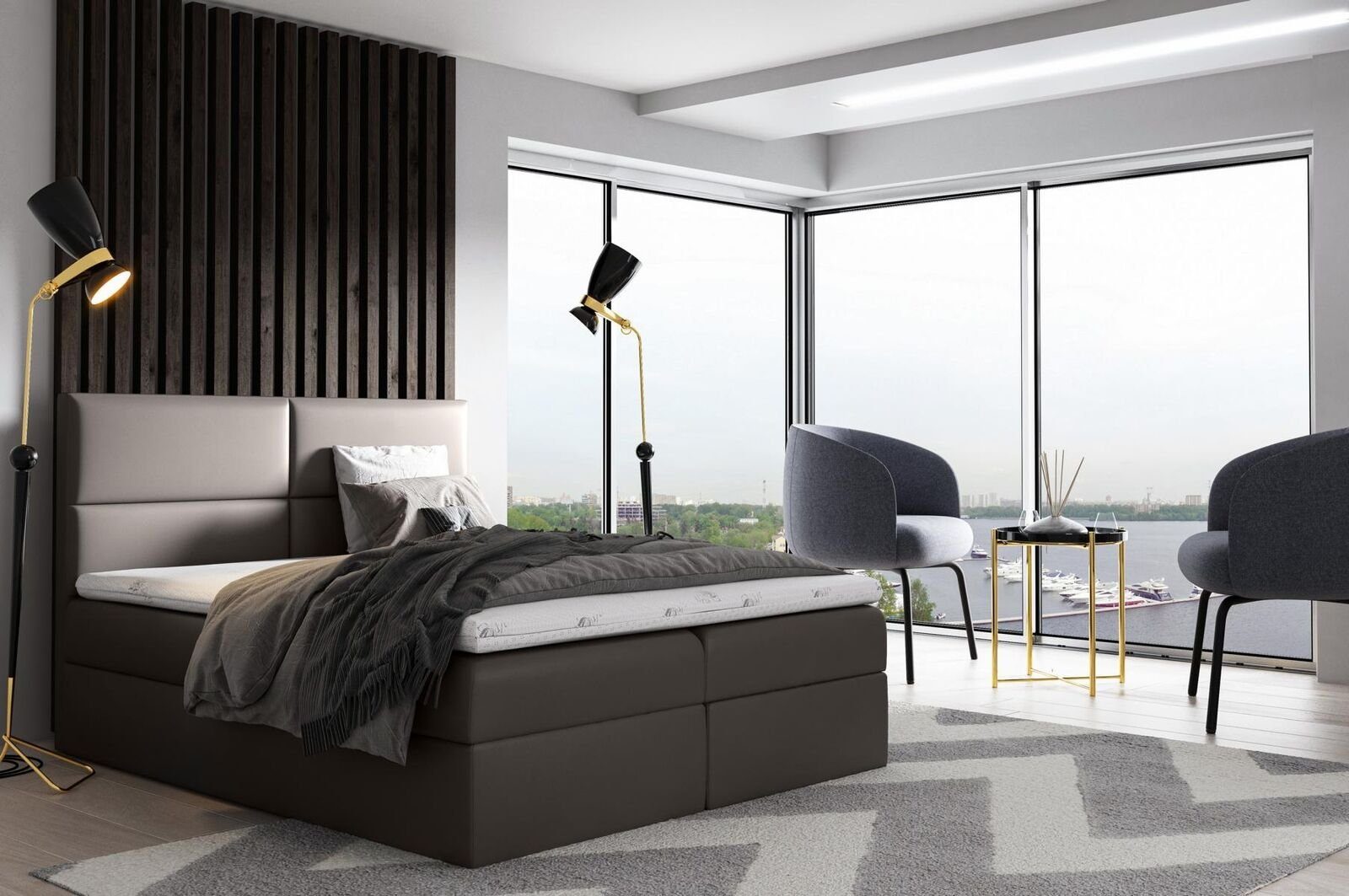 JVmoebel Bett Boxspringbett Möbel Bettkasten Betten Polsterbett Doppelbett günstig online kaufen