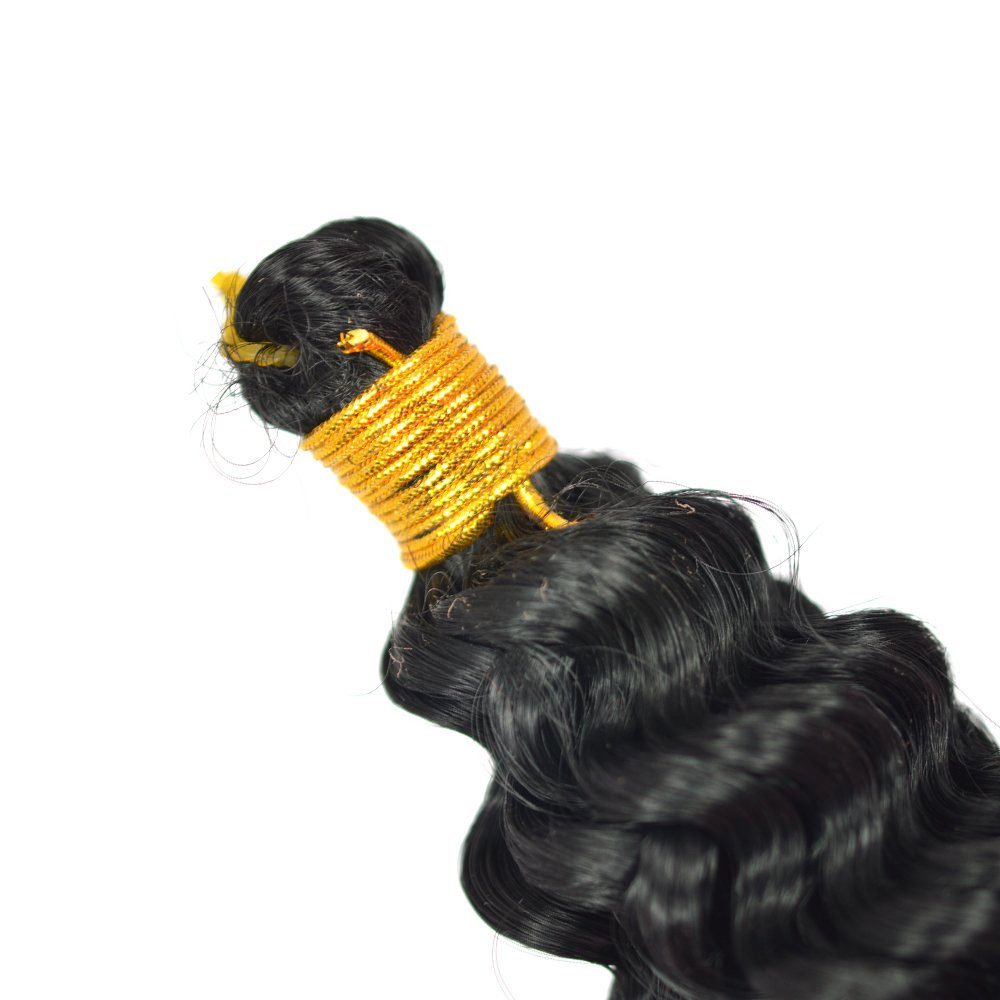 Deep BRAIDS! Zöpfe Kunsthaar-Extension Wellig 3er YOUR Flechthaar Tiefschwarz MyBraids Wave Pack Crochet 1-W Braids