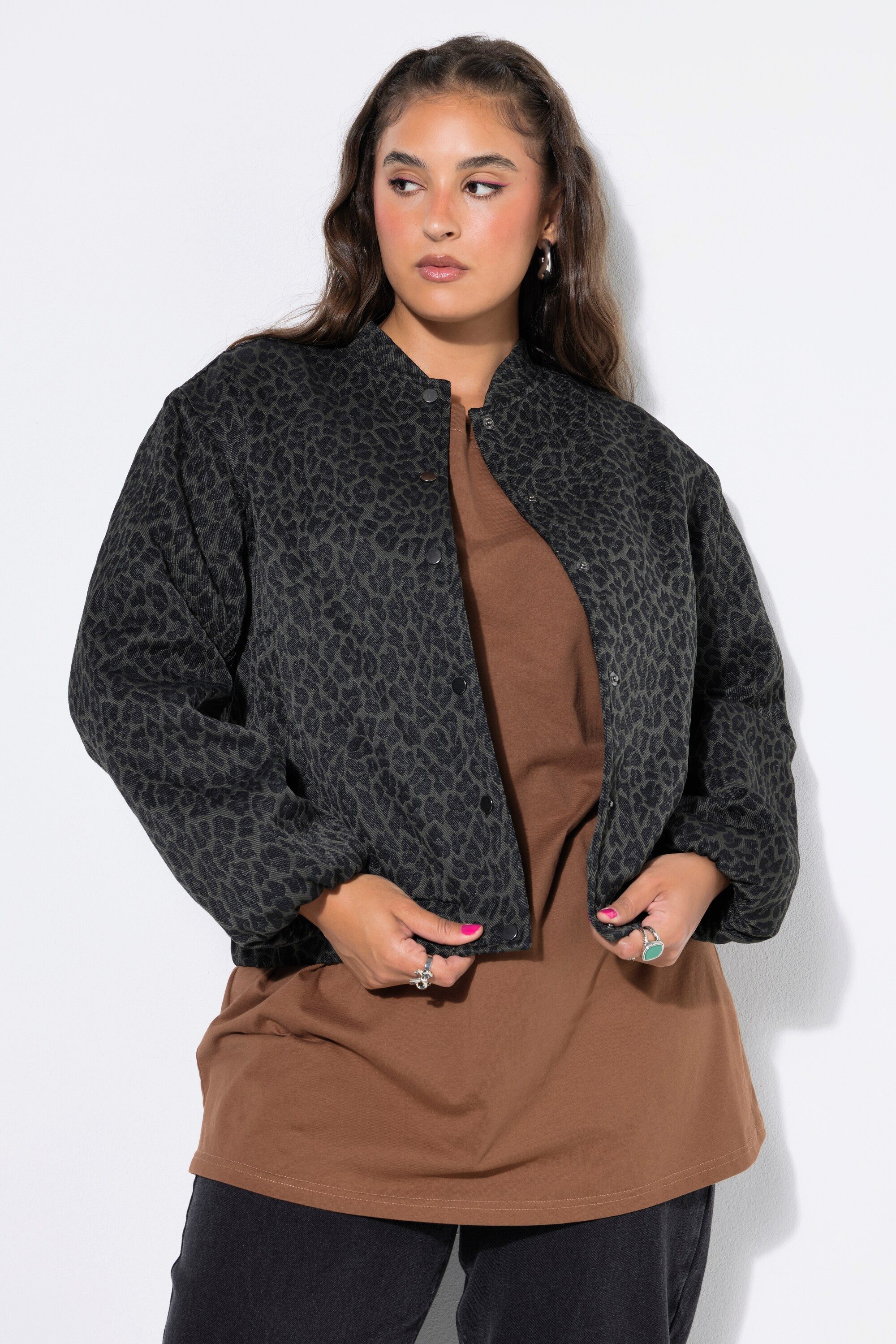 Studio Untold Kurzjacke Leo-Blouson Oversize Shape College-Kragen