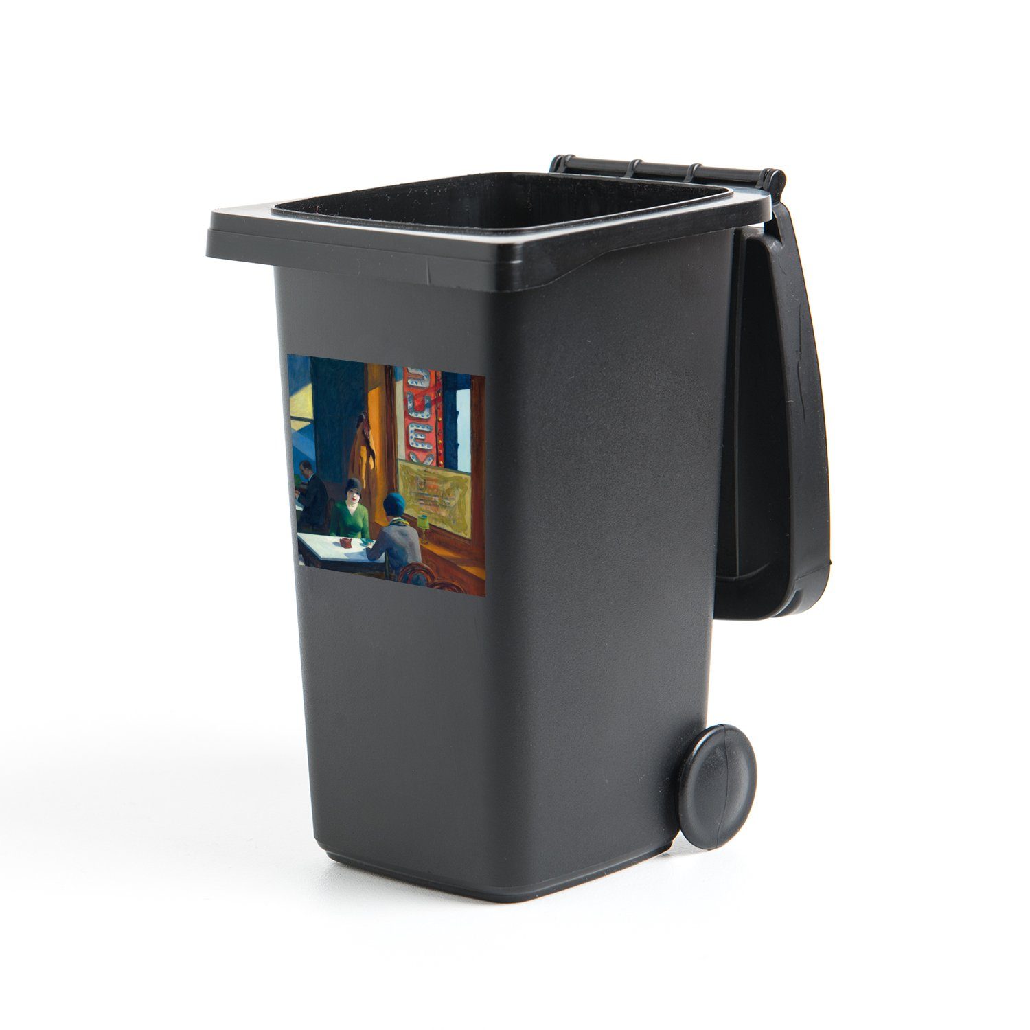 MuchoWow Wandsticker Chop Suey - Edward Hopper (1 St), Mülleimer-aufkleber, Mülltonne, Sticker, Container, Abfalbehälter