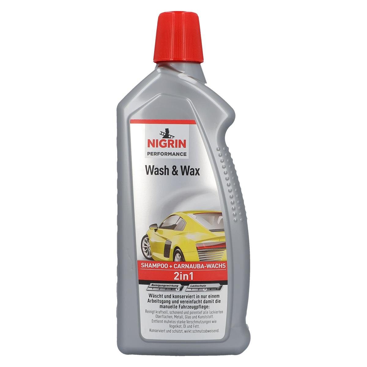 NIGRIN Performance Wash&Wax 1L - Shampoo+Carnauba-Wachs (1er Pack) Auto-Reinigungsmittel