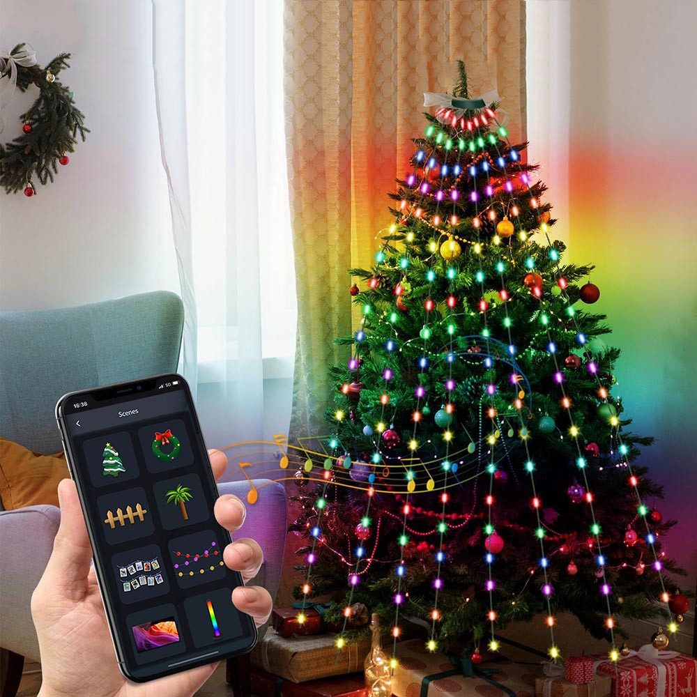Jibenhome LED-Lichterkette LED Lichterkette RGB Christbaumbeleuchtung Bäume günstig online kaufen