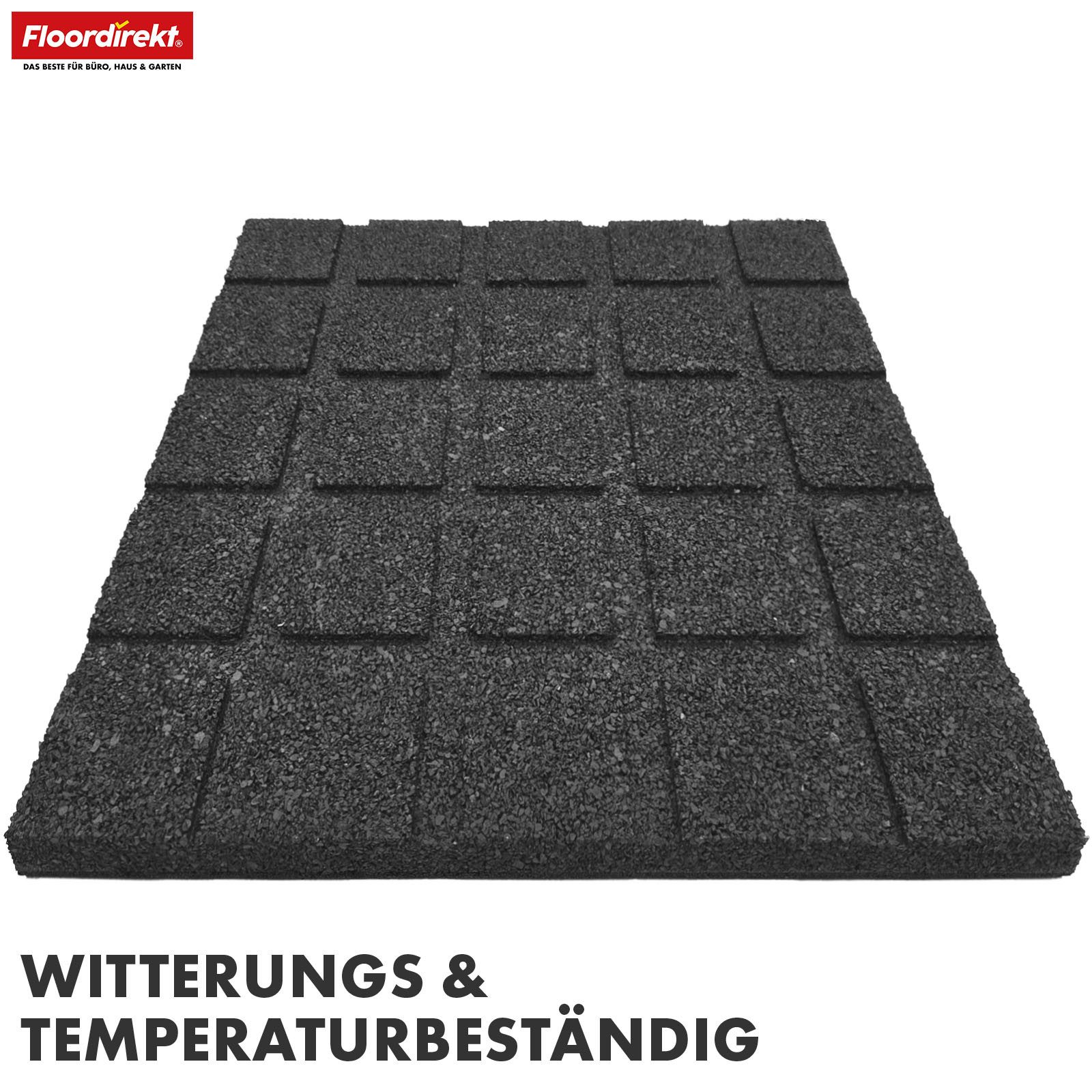 Floordirekt Outdoor-Bodenplatte Fallschutzmatte Play Protect, Bodenschutzmatte mit Drainage, verschiedene Dicken, 1-St., individuell kombinierbar, In vielen Farben, 50 x 50 cm