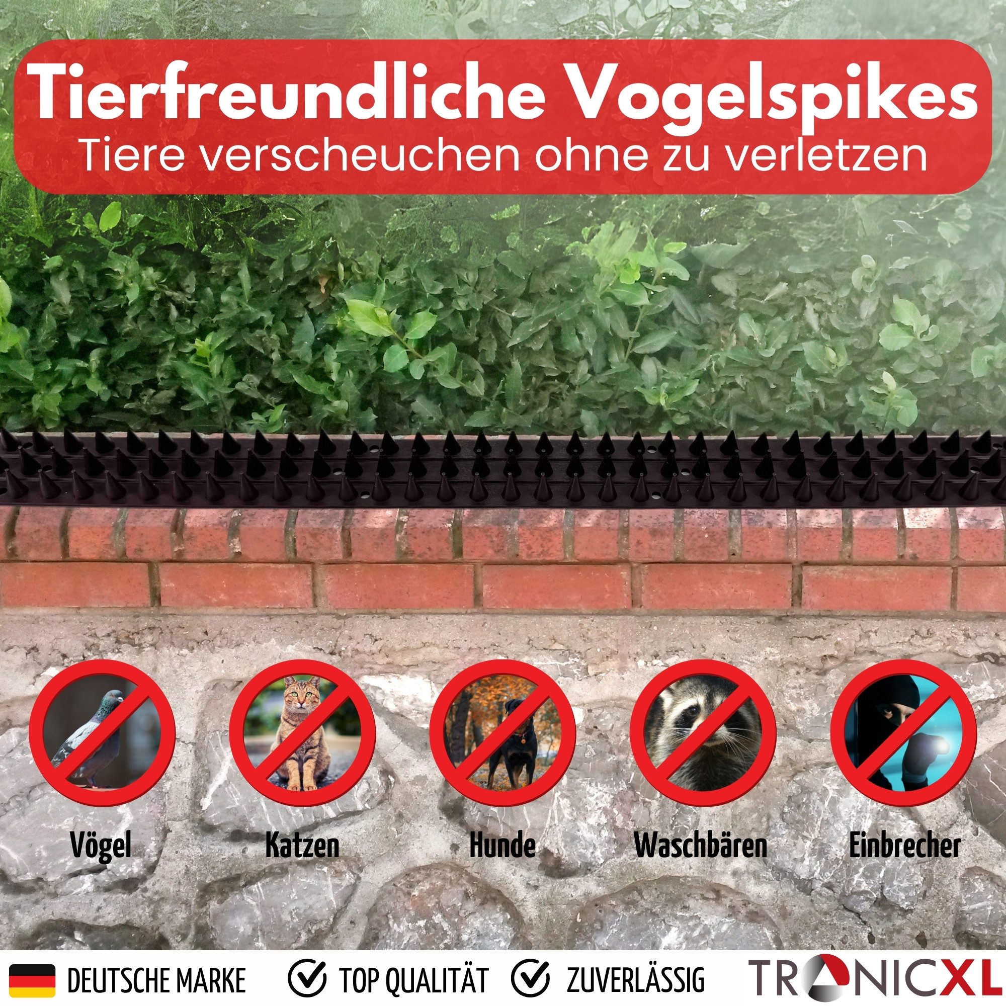 Thumbnail - TronicXL Taubenspikes 20 Stück = 10m Vogelabwehr Tauben Abwehr Vogel Spikes Kunststoff braun