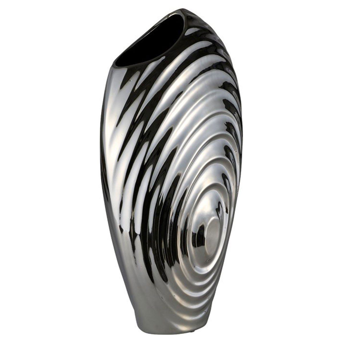 Schäfer Dekovase Deko-Vase, Silber, Keramik, 15,5cm Ø