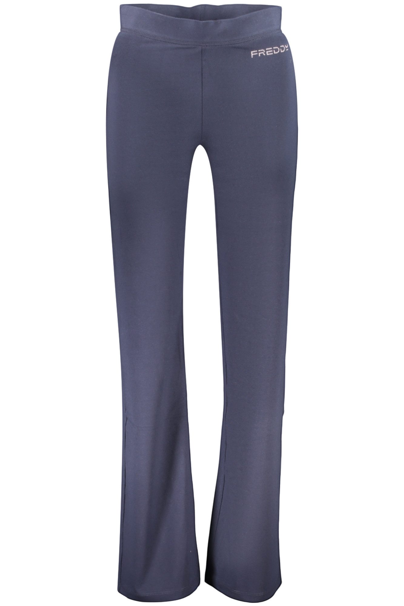 Freddy 5-Pocket-Hose Sportlicher Damen Overall: Blaue, weite Hose mit elastischem Bund