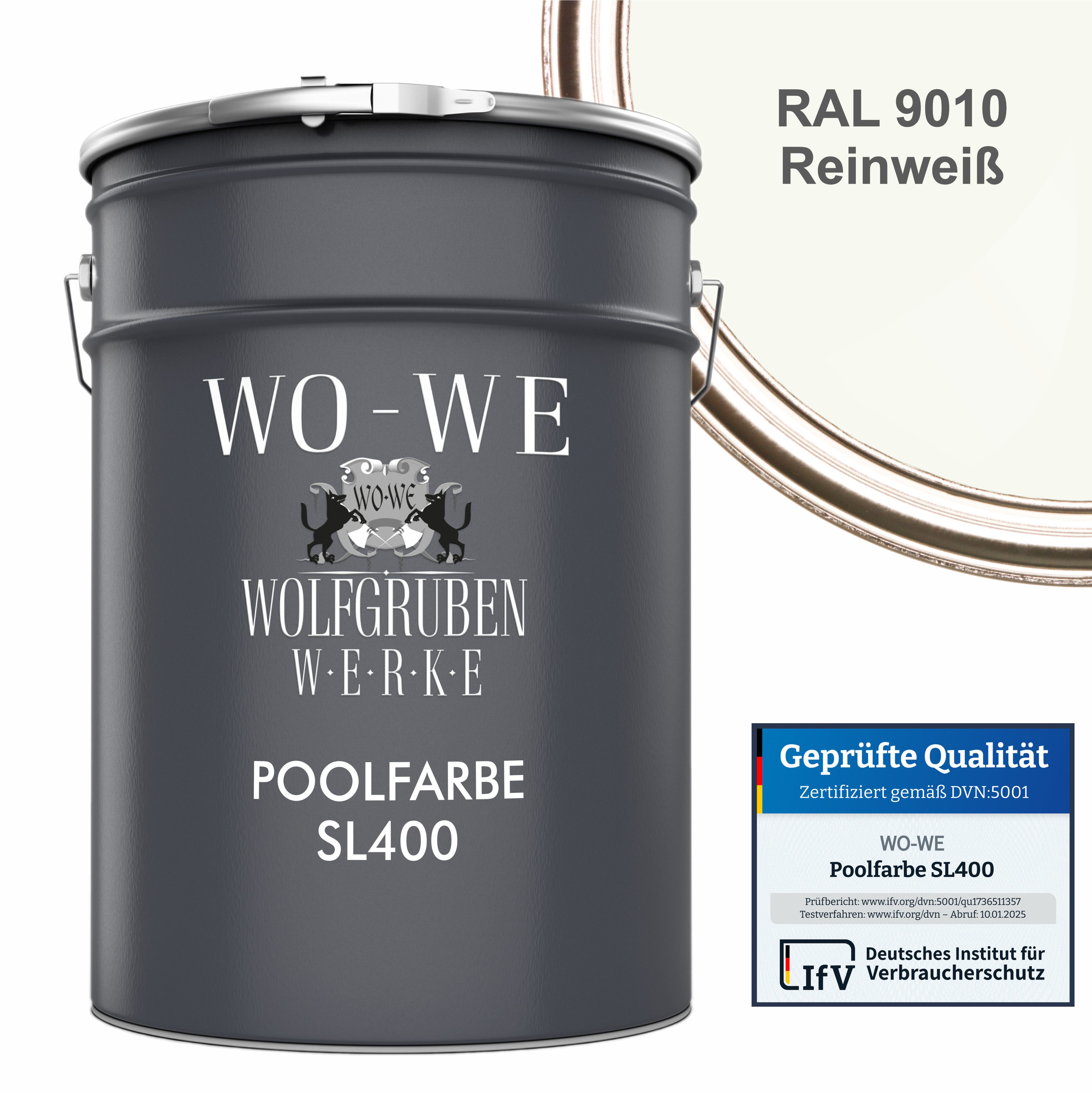 WO-WE Bodenversiegelung Schwimmbadfarbe Poolfarbe Schwimmbeckenfarbe SL400, 1-20L, Seidenmatt, Wasserbeständig