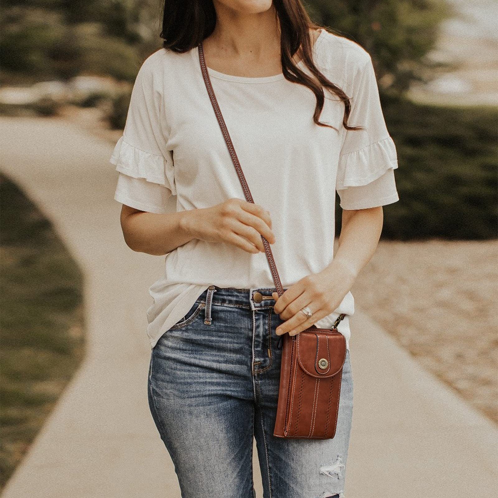 S-ZONE Umhängetasche S-ZONE Damen RFID-blockierende Umhängetasche Handytasc günstig online kaufen