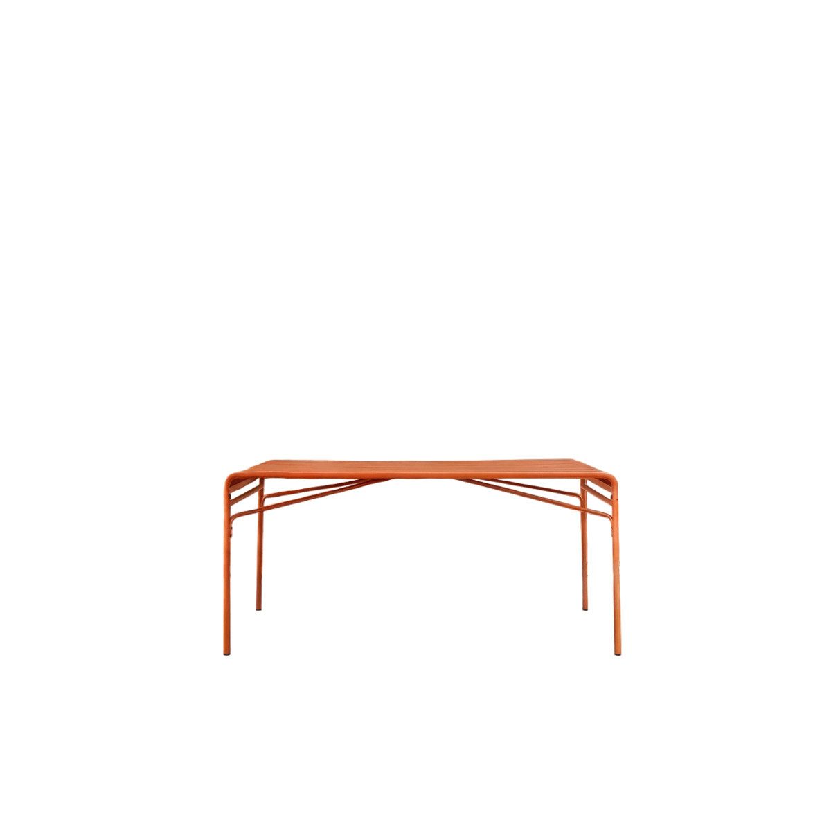 Tikamoon Gartentisch Gaby - Rechteckiger Gartentisch Orange aus Metall, 4–6 Pers.