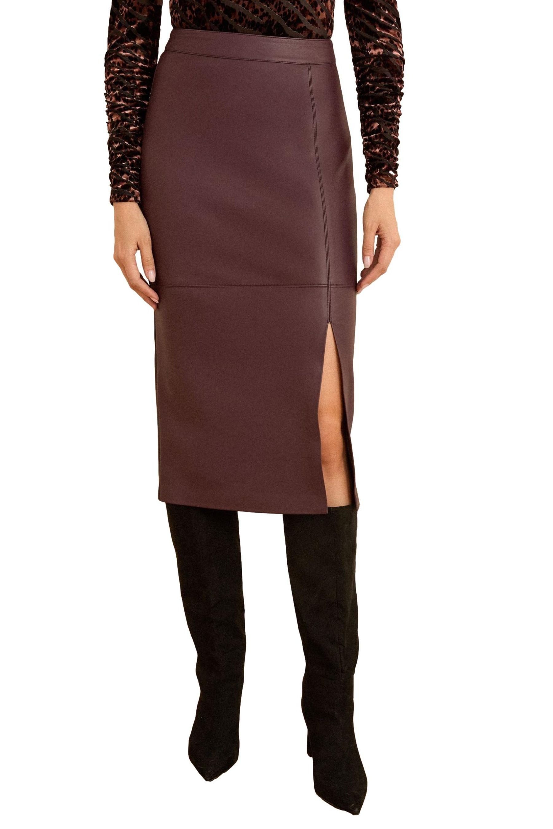 Love & Roses Midirock Love & Roses Midirock aus Kunstleder, Regular (1-tlg)