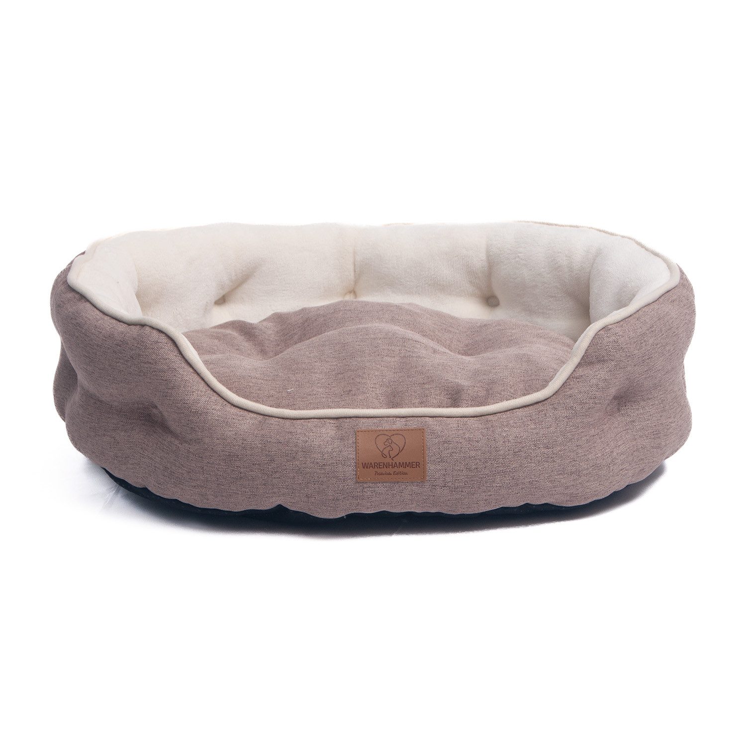 Warenhammer Tierbett Orthopädisches Premium Hundebett, Katzenbett, flauschig weich, für Katzen oder kleine Hunde, 2 Teilig mit Wendekissen / kühlende Sommer oder wärmende Winterseite