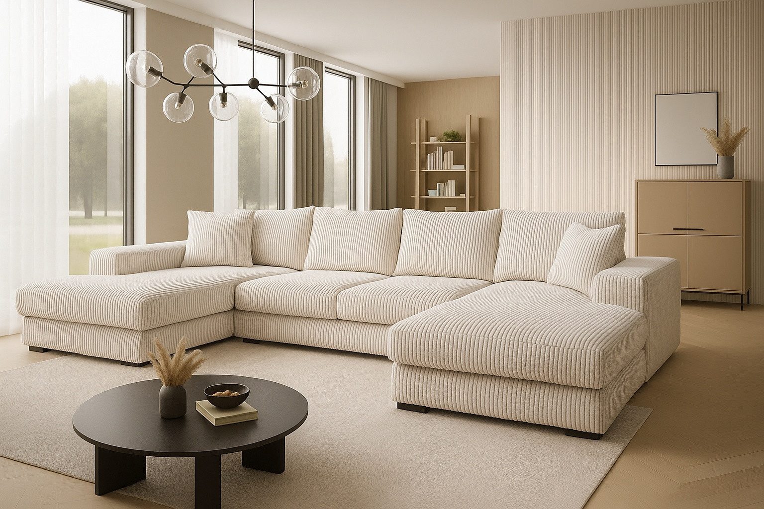 Ecksofa VIENA 328x182 cm mit Schlaffunktion, Bonellfederkern und Bettkasten