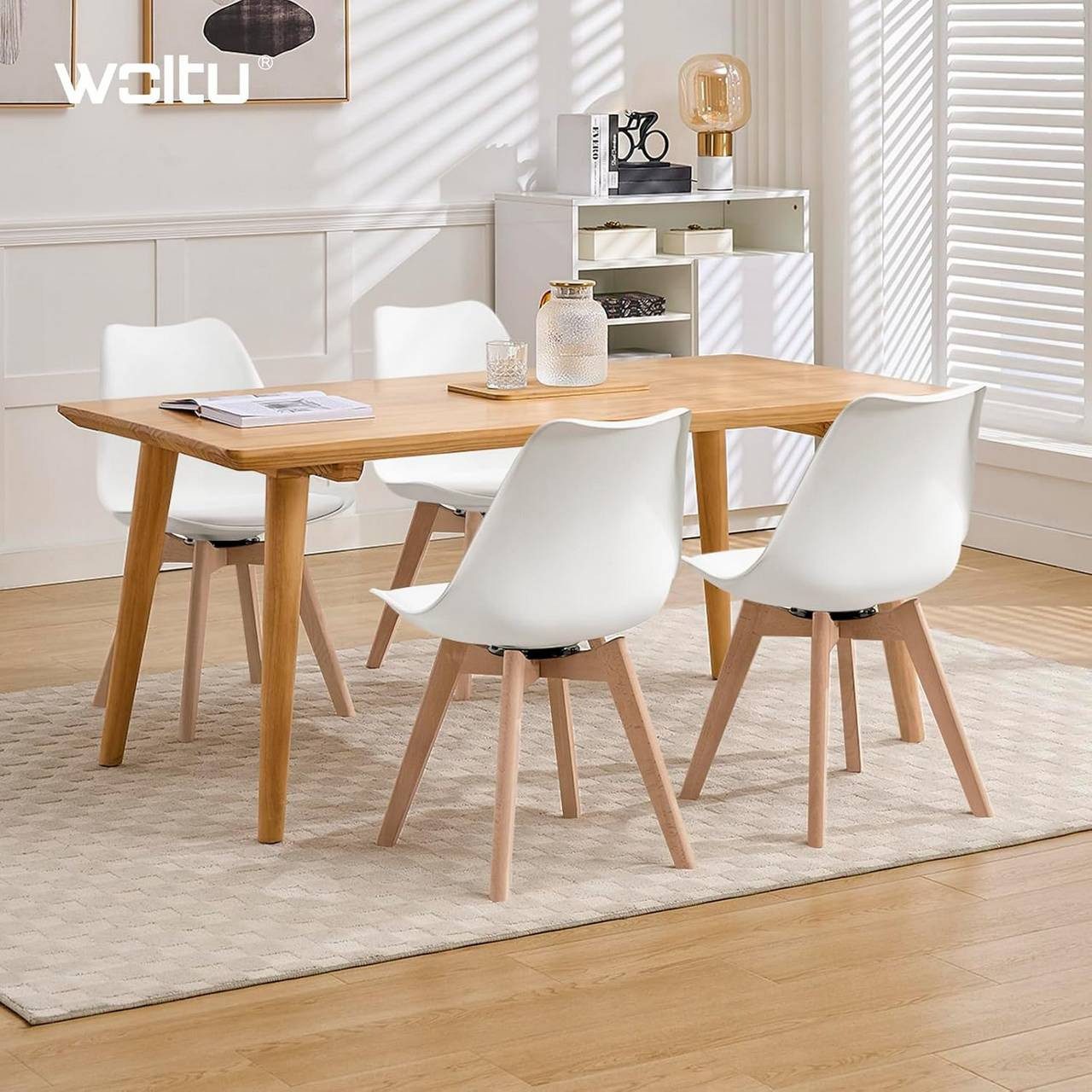 Woltu Esszimmerstuhl (4 St), drehbar 2er Set, Drehstuhl Polsterstuhl, aus M günstig online kaufen