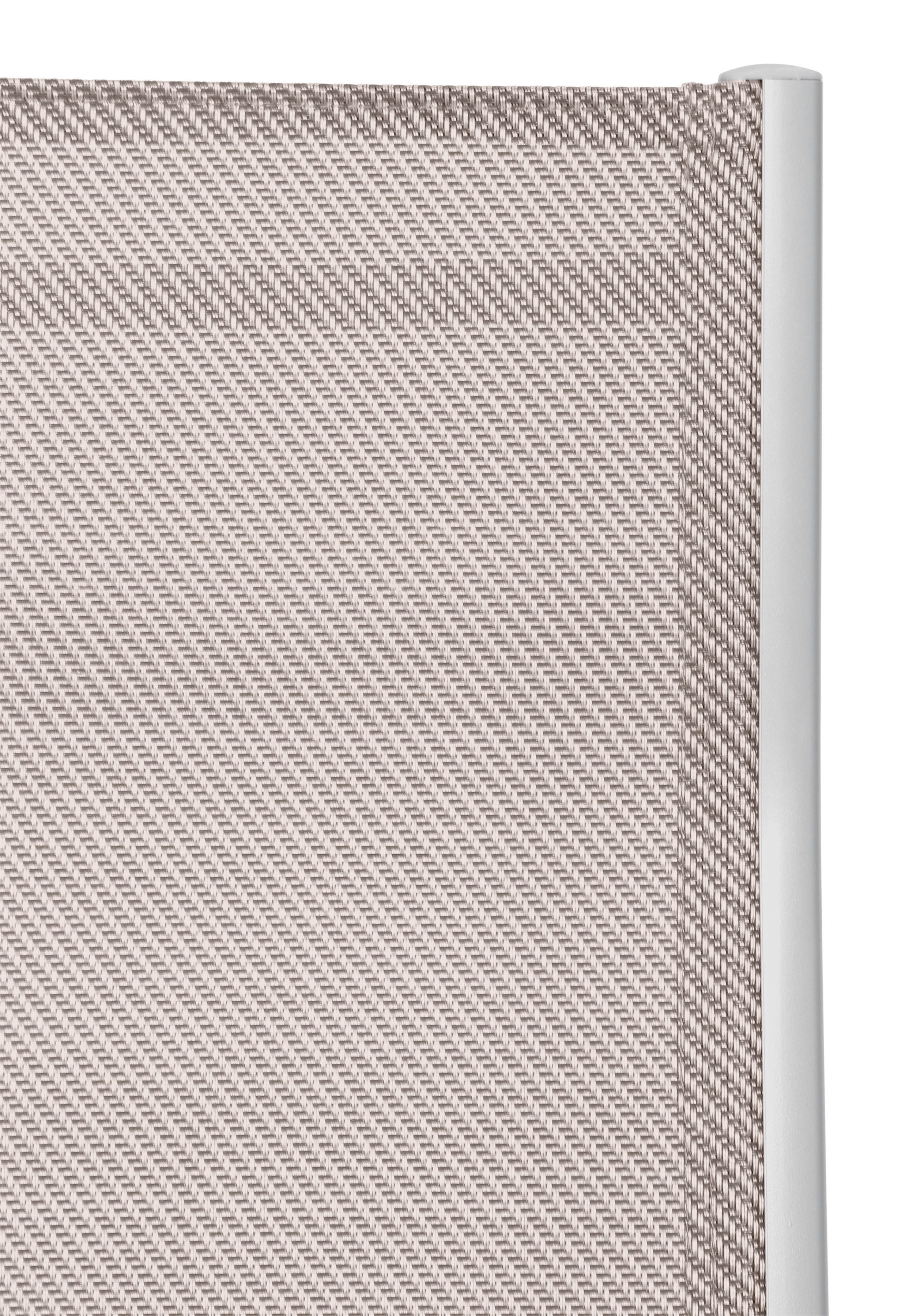 Alu/Textil cm, ausziehbarer MERXX Garten-Essgruppe Amalfi, Hochlehner, (7-tlg), Tisch 90x140-200 6