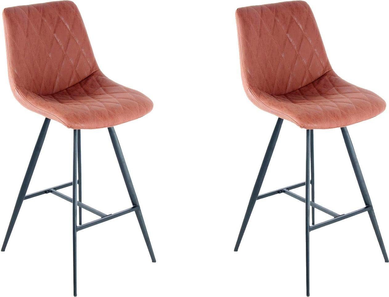 Kayoom Hochstuhl Barstuhl Frances 425 2er-Set, stilvoller Retro-Look Barhocker (Set, 2 St), pflegeleicht, bequem, attraktive Lederoptik, stilvoller Retro-Look