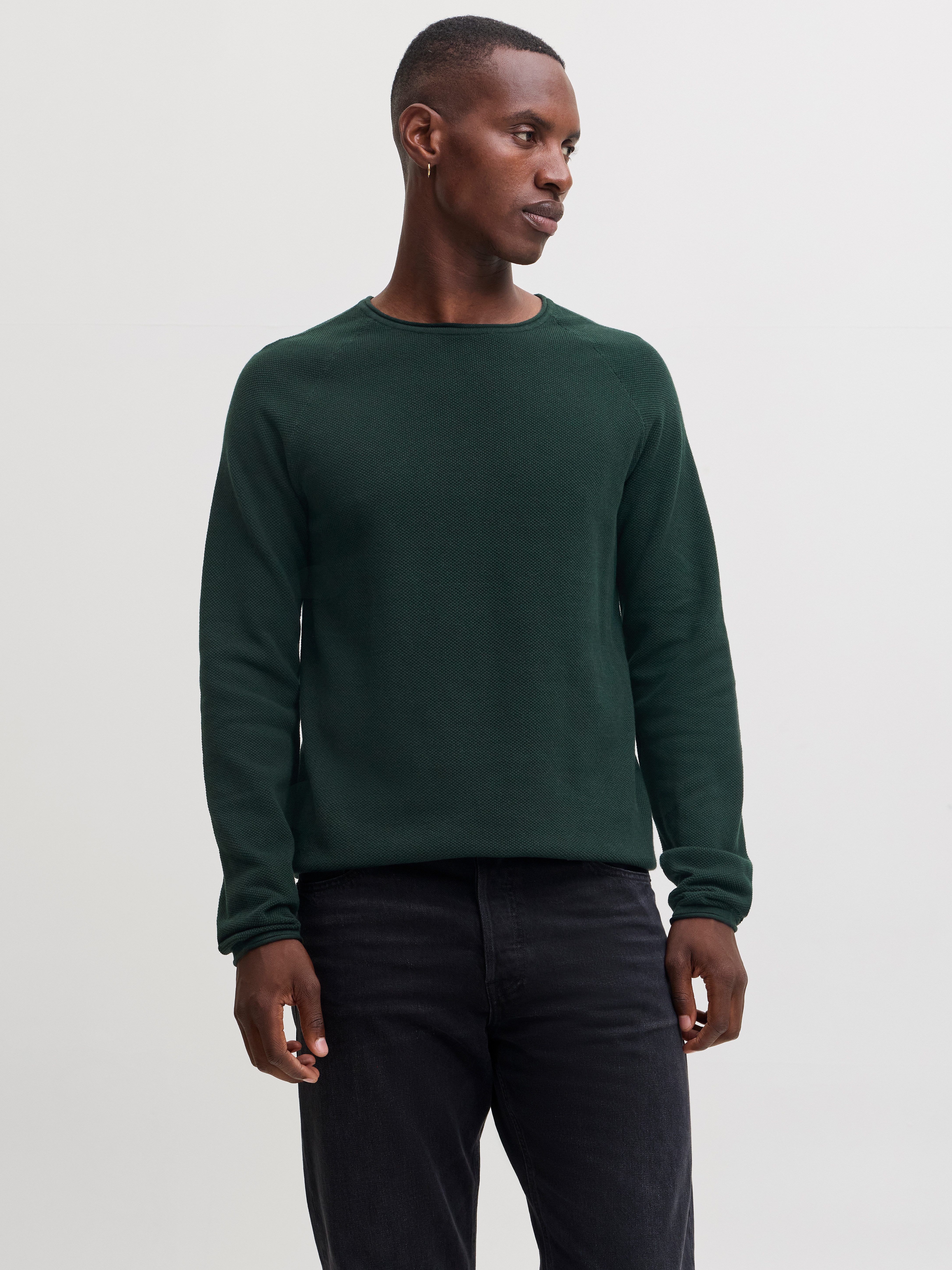 Jack & Jones Rundhalspullover JJEHILL KNIT CREW NECK NOOS Baumwolle, regular fit – Bild 2 von 5