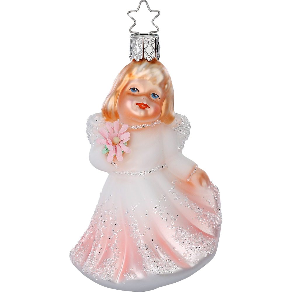 INGE-GLAS® Christbaumschmuck Engelskind, lieblicher Begleiter 10cm (1-tlg), mundgeblasen, handbemalt