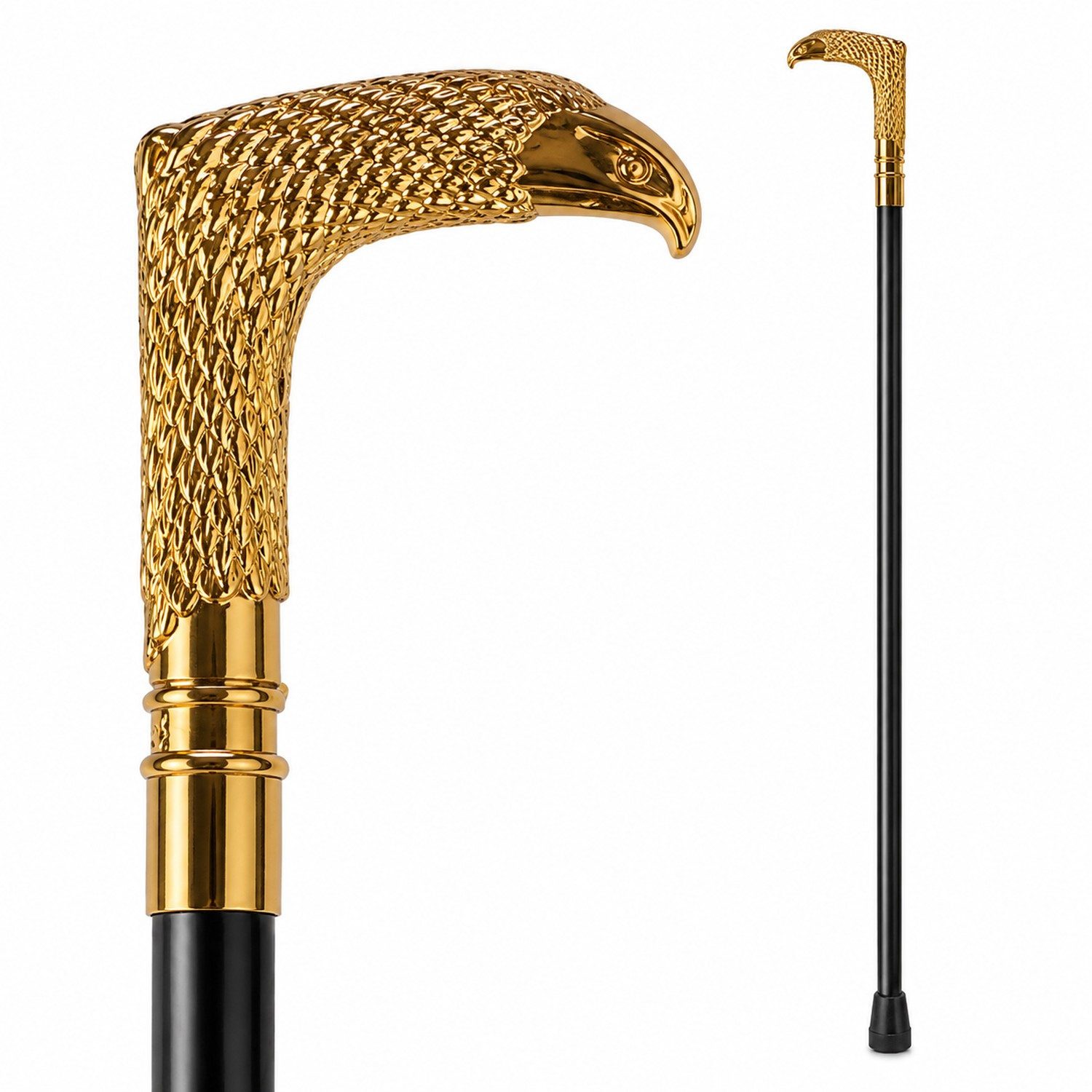 Zoelibat Kostüm Gehstock aus Metall 'Golden Horus - Adler', Schwa