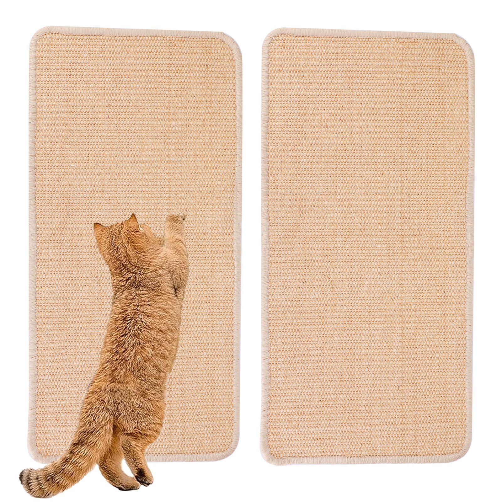 BlingBin Kratzmatte 2 Stück Kratzmatte Katze, 60x30cm Teppich Katzen Kratzteppich Sisal, (2er Set, 2-tlg., 2 Stück), Teppich Vorleger für Sofa Möbel Tür Kratzschutz, Katze Kratzschutzfür