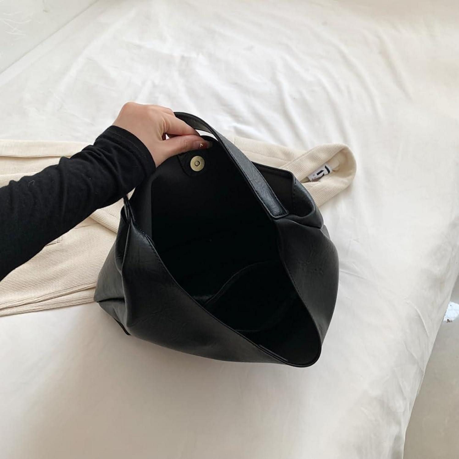 LuxusKollektion Hobo Große Handtasche Damen Leder Tote Bag Schultertasche mit Geldbörse