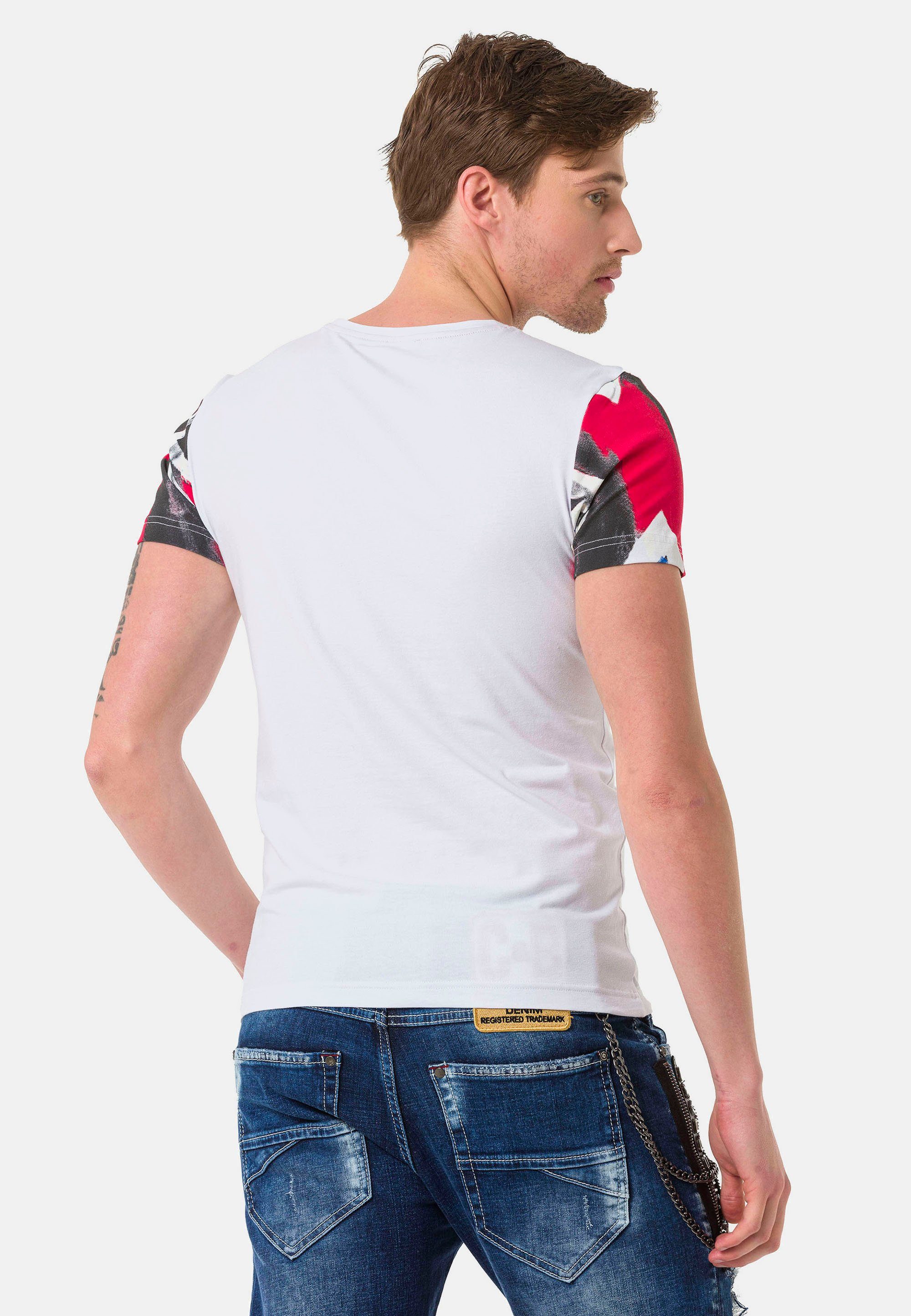Cipo & Baxx T-Shirt mit Frontprint weiß großem