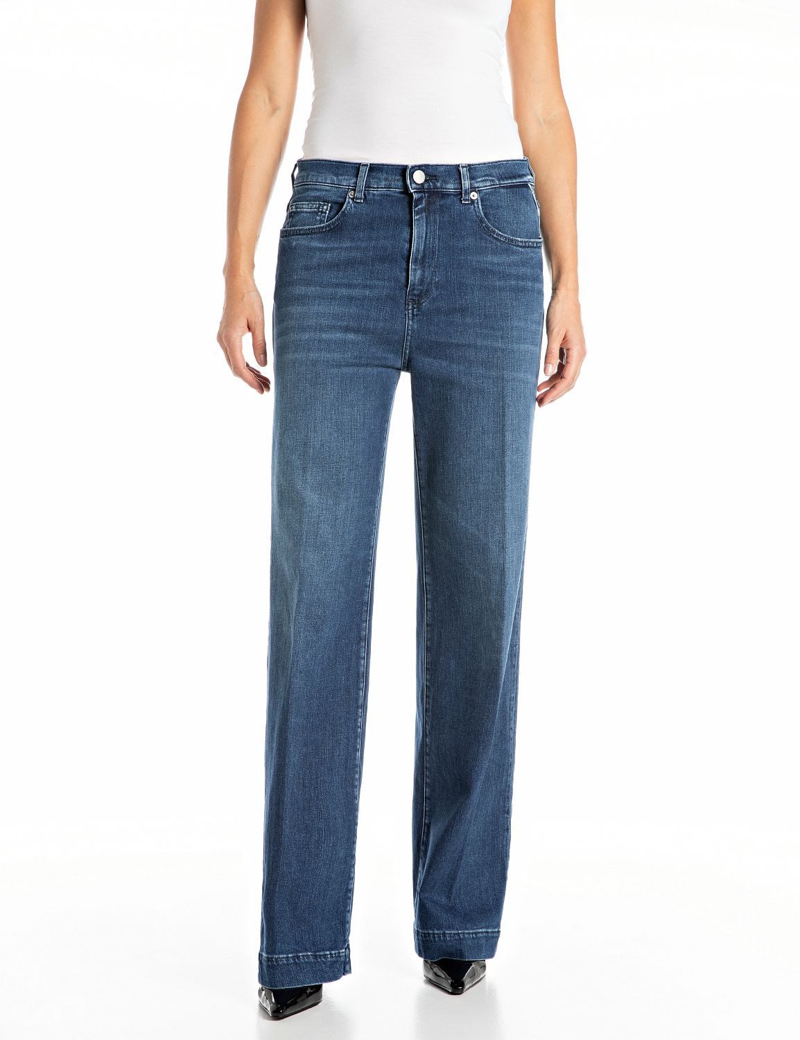 Replay Straight-Jeans MELJA mit weitem Bein günstig online kaufen