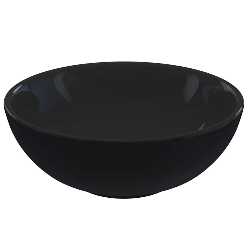 vidaXL Waschbeckenbrause Waschbecken Schwarz Glänzend Ø28x10 günstig online kaufen