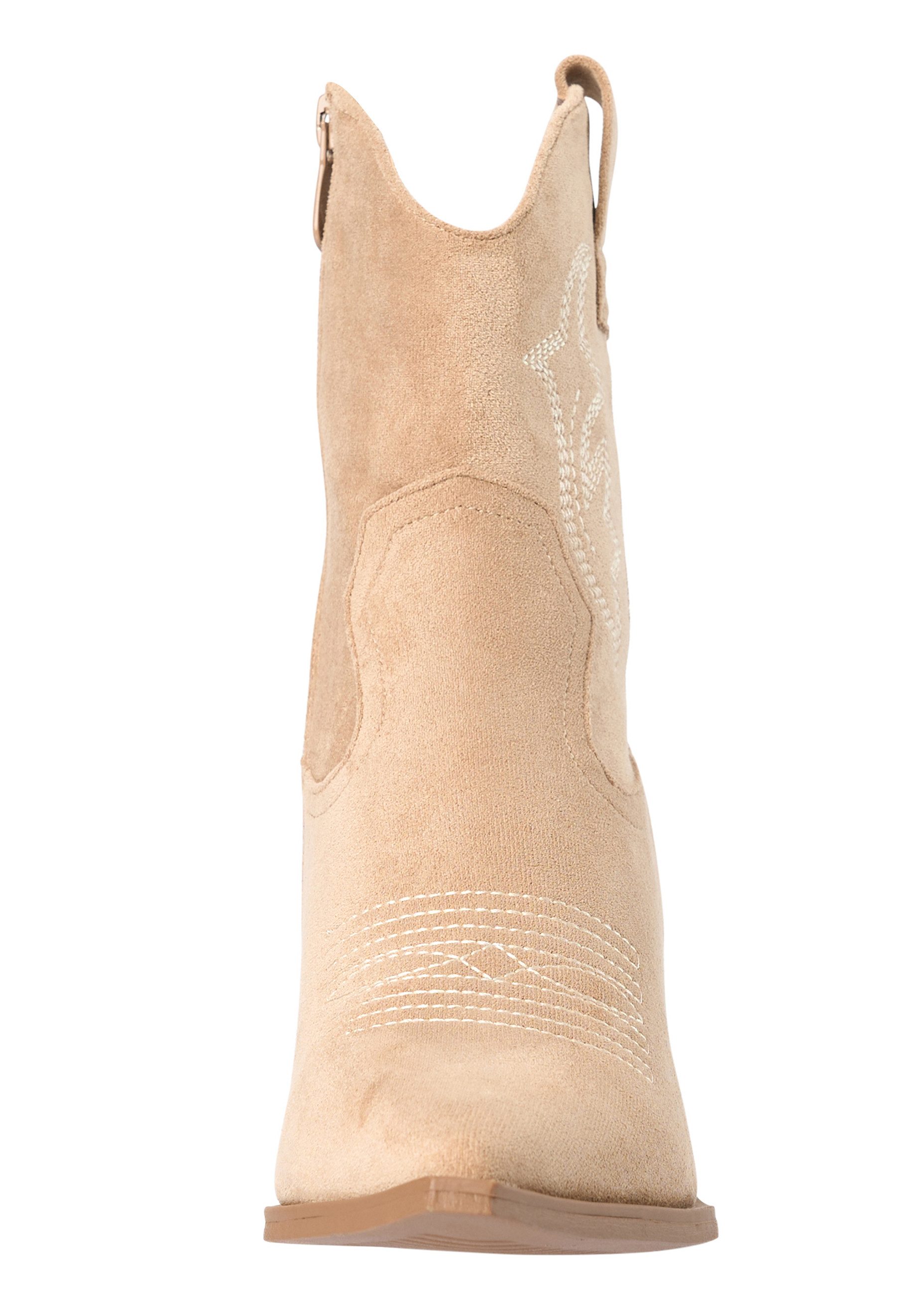Day Vine Damen Western Cowboy Boots mit Stickerei und Blockabsatz Stiefelette