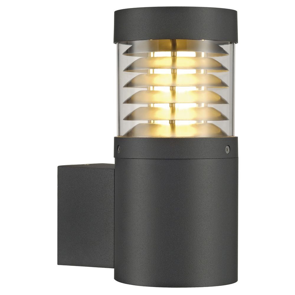 SLV Außen-Wandleuchte Wandleuchte F-Pol, rund, anthrazit, IP54, E27