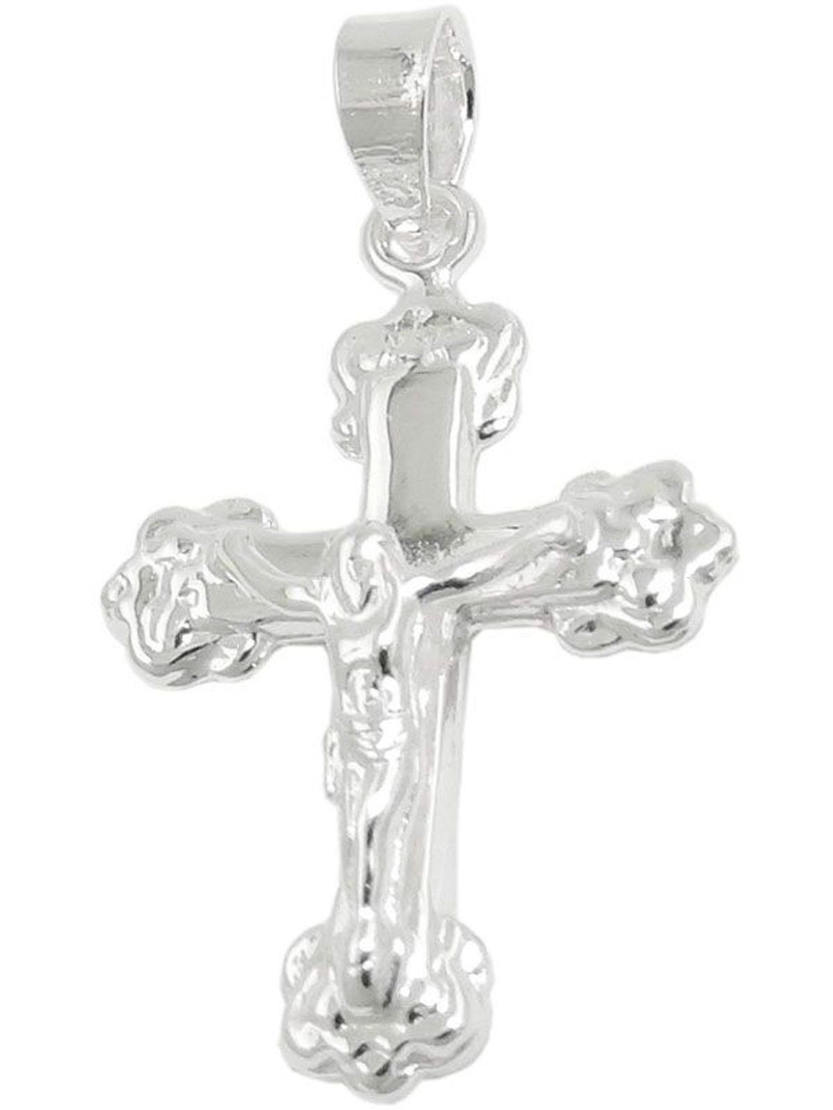 Gallay Kreuzanhänger mit Silber Jesus 925 Kreuz (1-tlg) glänzend 20x15mm