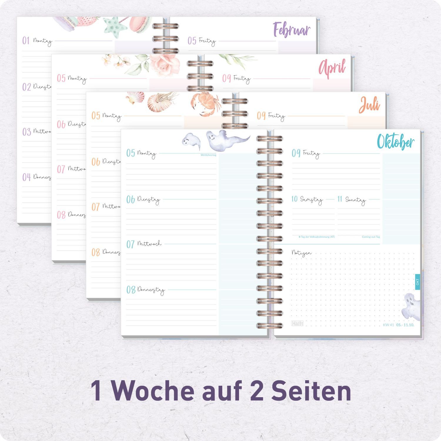 Häfft Schülerkalender Häfft-Timer Fancy 2026/2027 / A5 – Bild 4 von 5