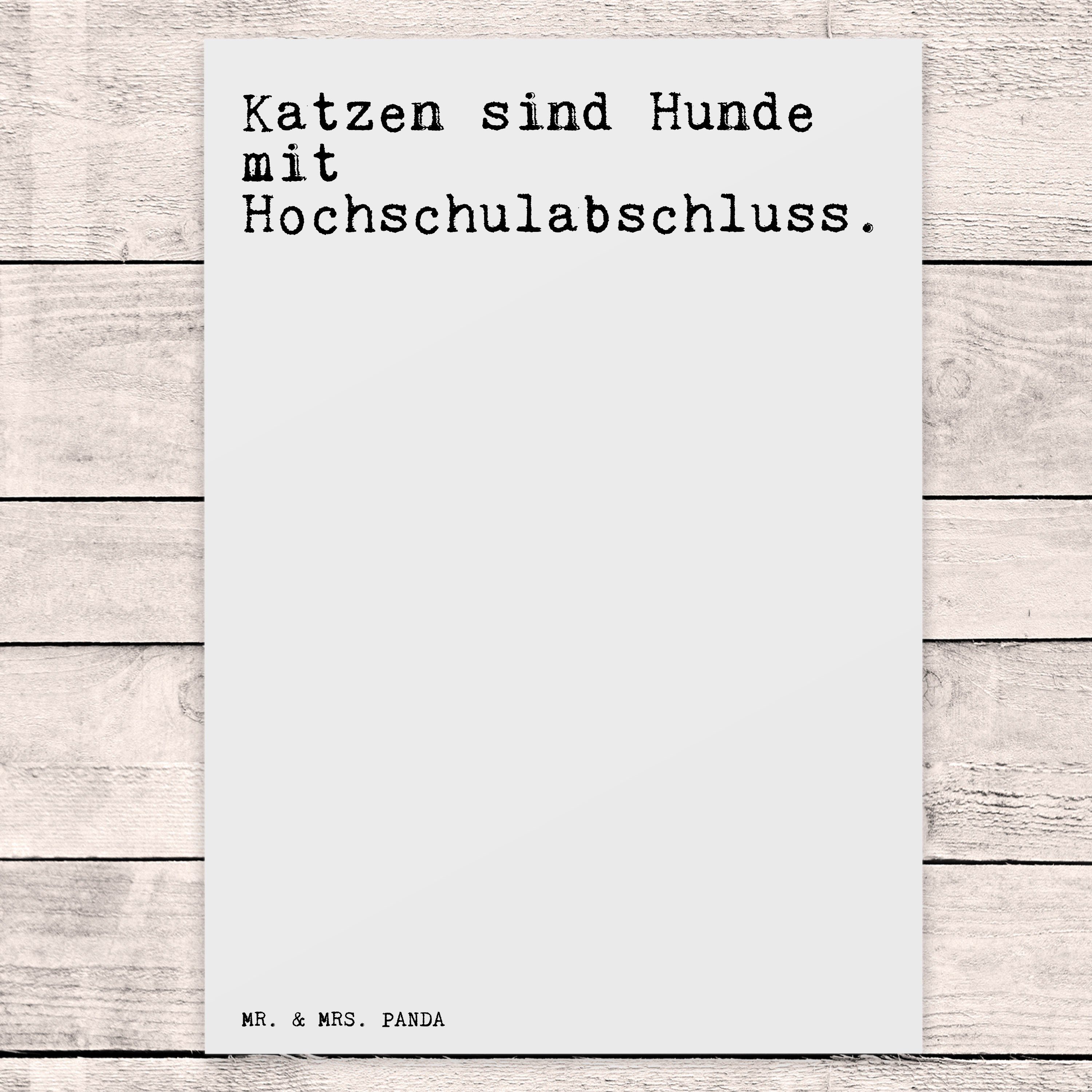 sind Spruch, mit... & Postkarte - Weiß Panda Katzen Mrs. Hunde - Mr. Dankeskarte, Geschenk, Einl