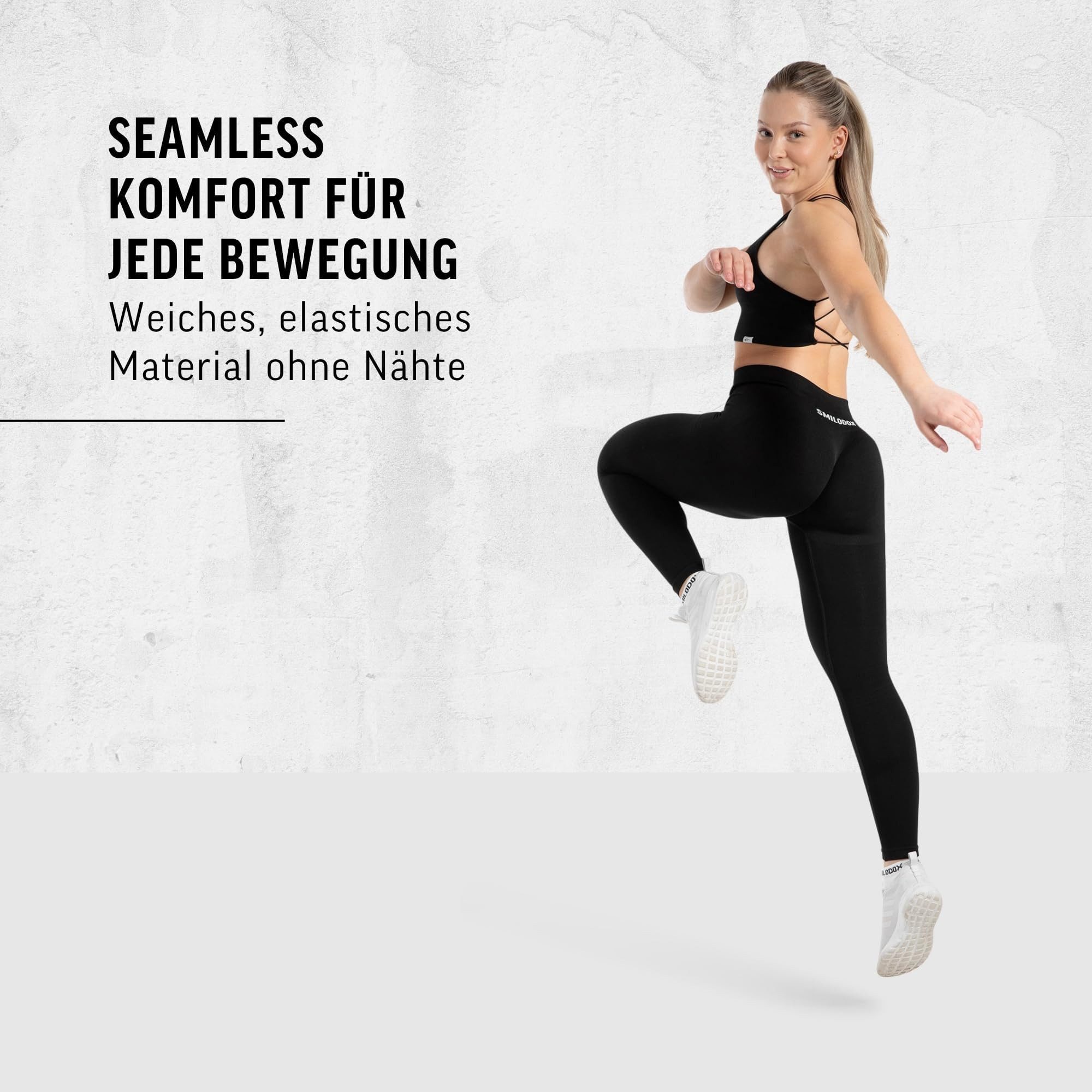 Smilodox Leggings Isalia, Size Up empfohlen, High Waist Booty Scrunch Leggings Shaped Fit Sport Hose, Blickdicht, Fitness Yoga Training Freizeit