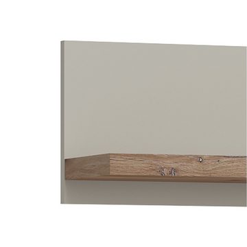 Lomadox Wandregal RAMVIK-129, Wandboard in Flagstaff Eiche Nb. und grau, B/H/T ca. 150/22/20 cm