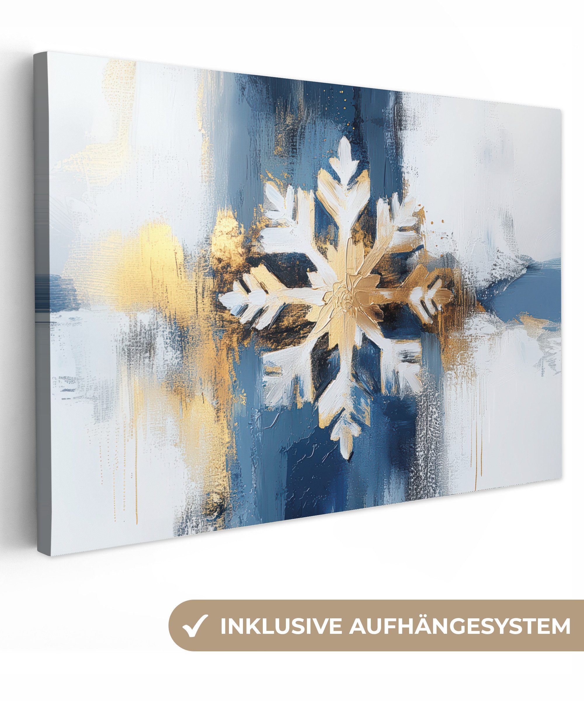 OneMillionCanvasses® Leinwandbild Abstrakt - Winter - Schneeflocke - Schnee günstig online kaufen