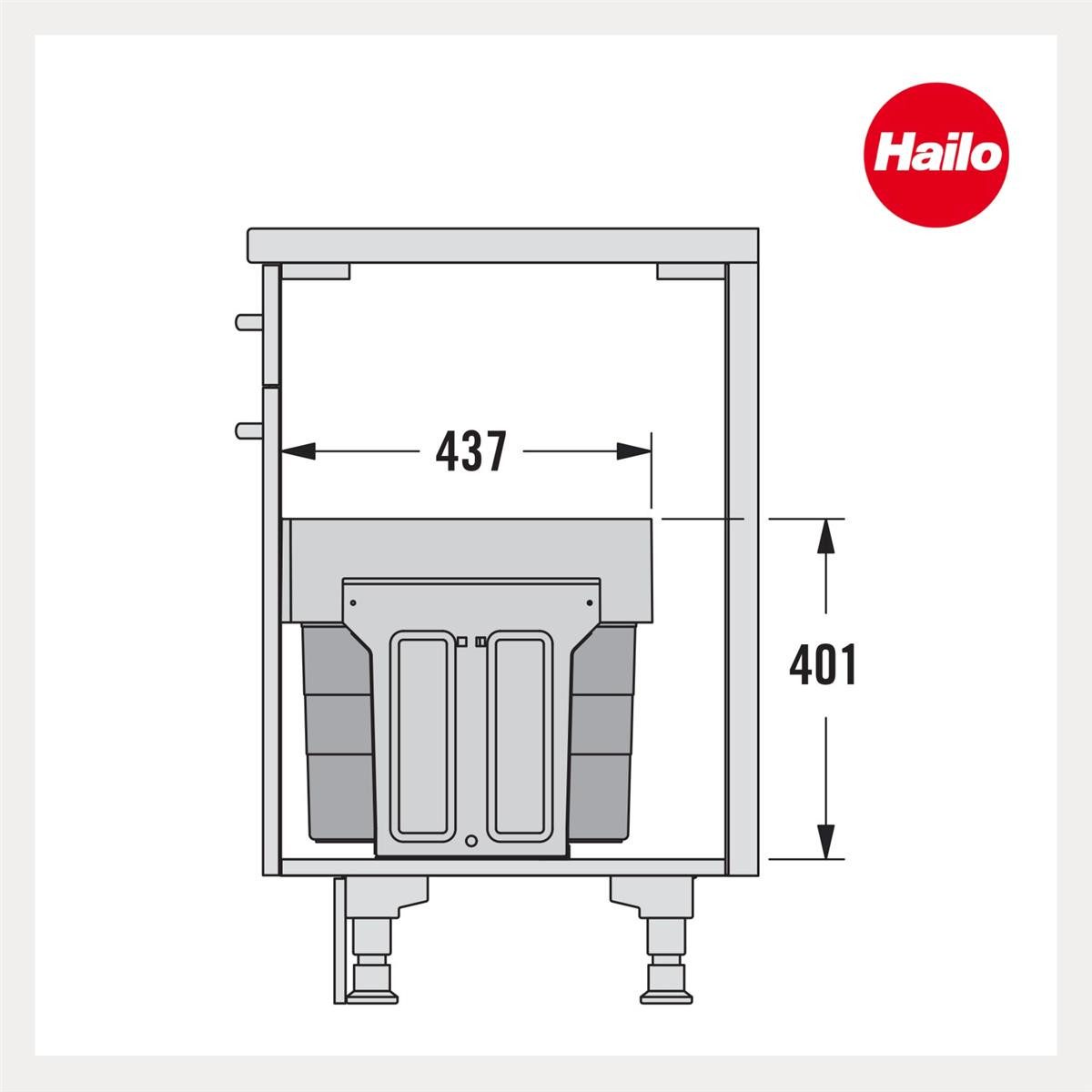 Hailo Einbaumülleimer Hailo Abfallsammler 3666911 Einbau SingleBox 28 Liter – Bild 4 von 5