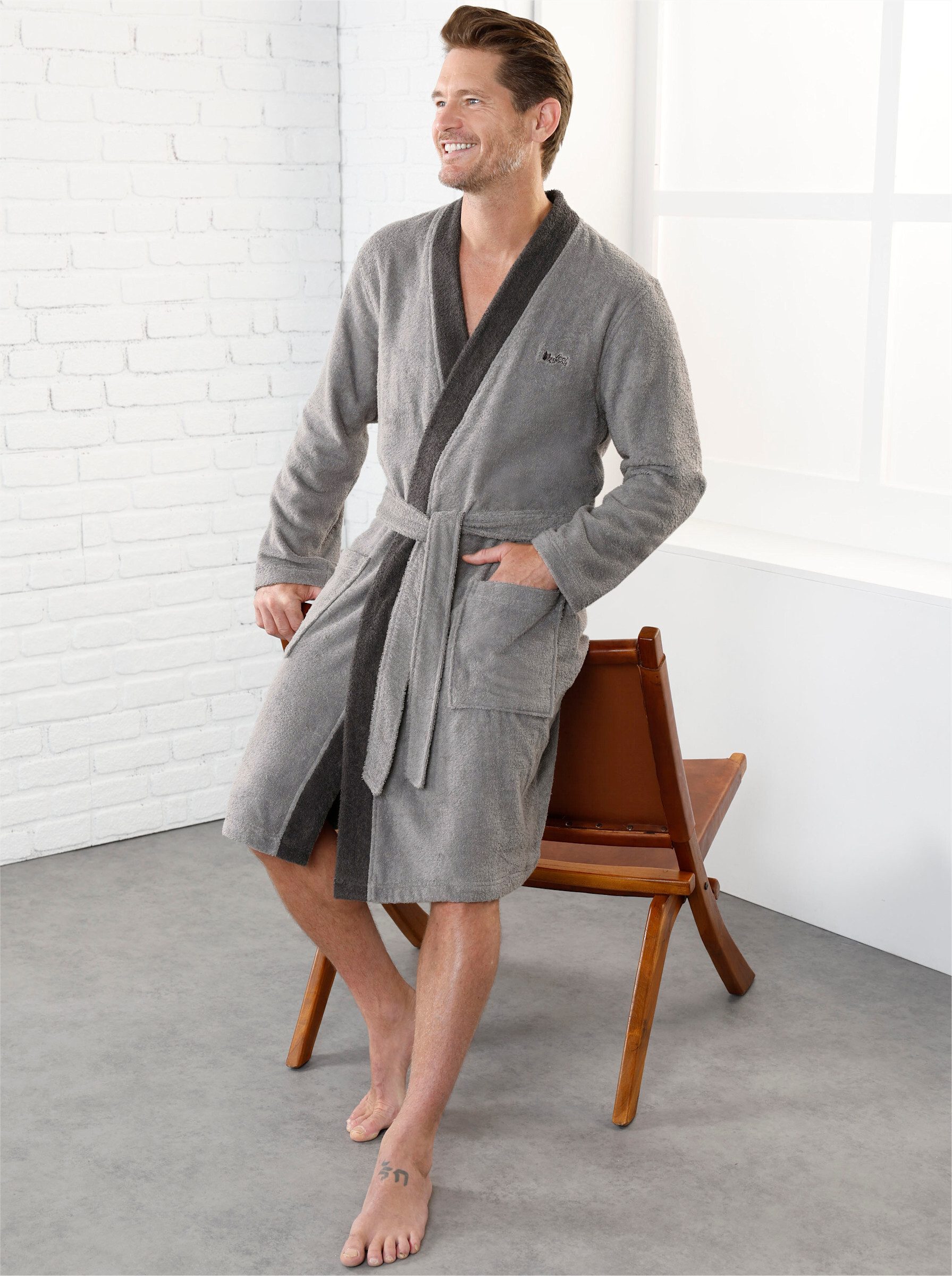 Witt Bademantel Bademantel, Длина ca. 115 cm, Baumwolle, Bindeband, Длина ca. 115 cm