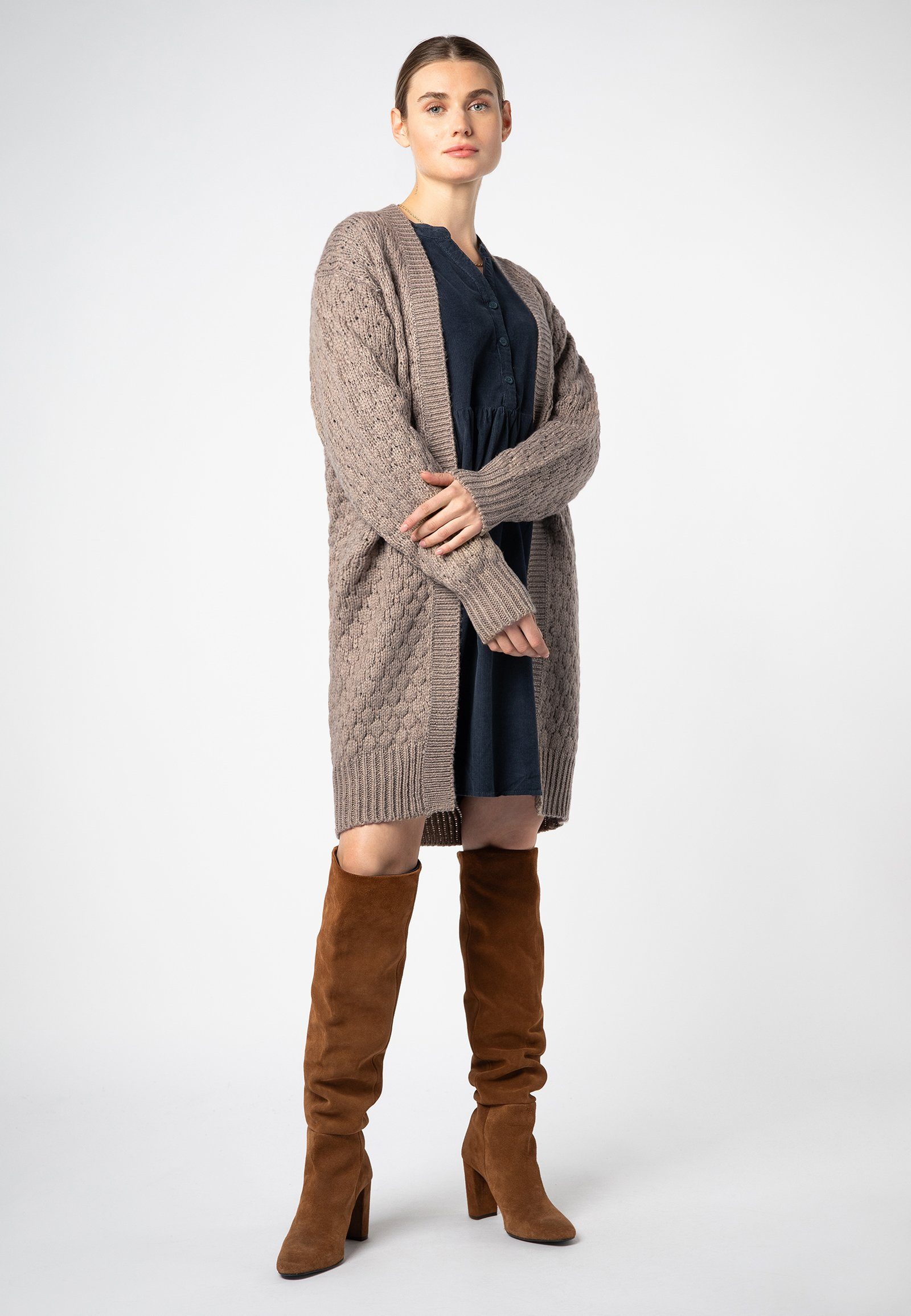 Strickjacke Cardigan brown Damen Eight2Nine