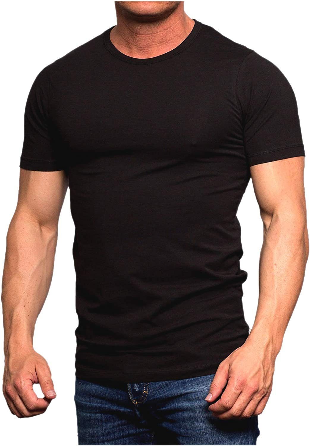 & mit T-Shirt Rundhalsausschnitt Basic Jones 3er Black Mix Jack (3er-Pack)