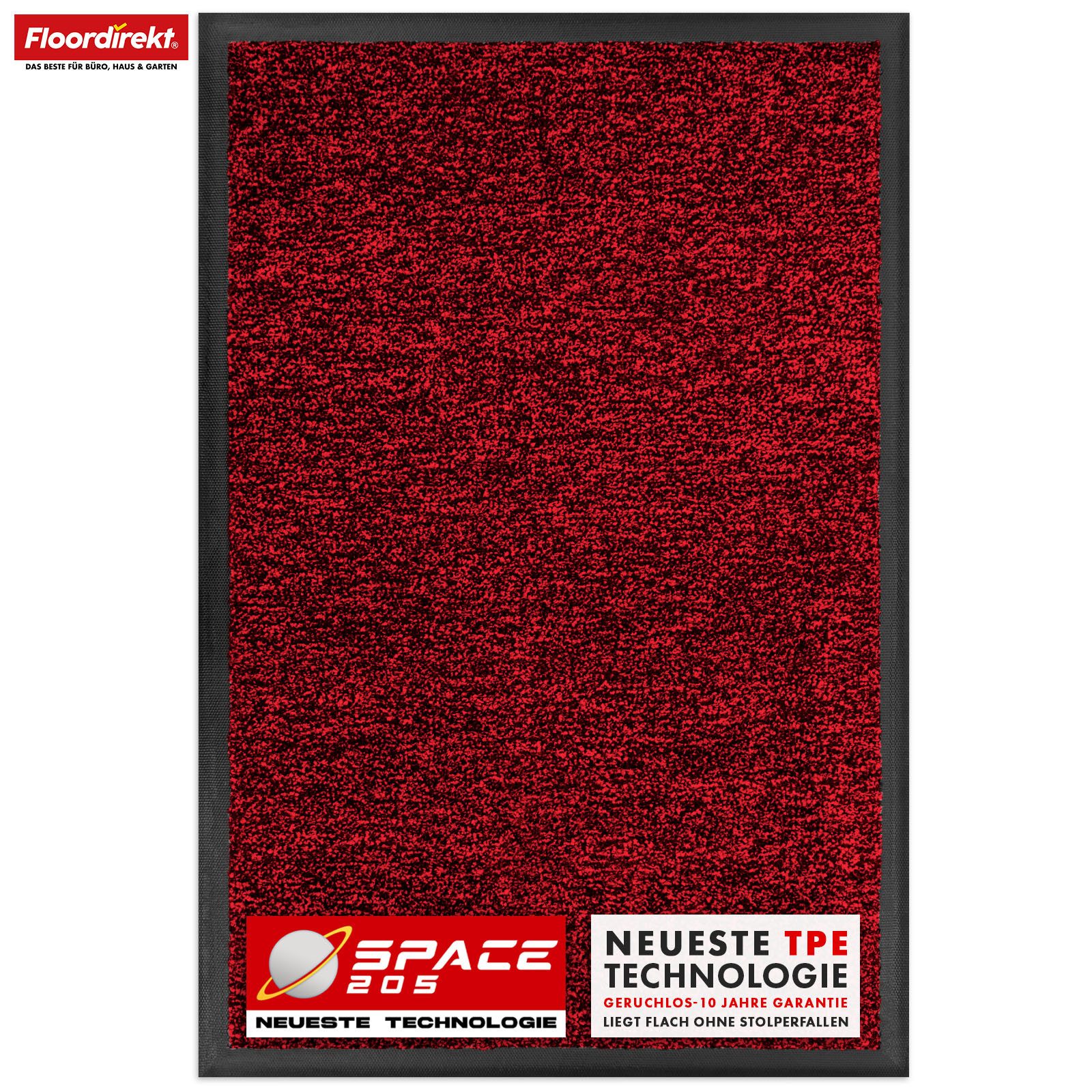 Floordirekt Fußmatte Space 205, Schmutzfangmatte hochabsorbierend - Matte Eingangsbereich, langlebig & rutschfest - Fußmatte innen/Schmutzfangmatte außen
