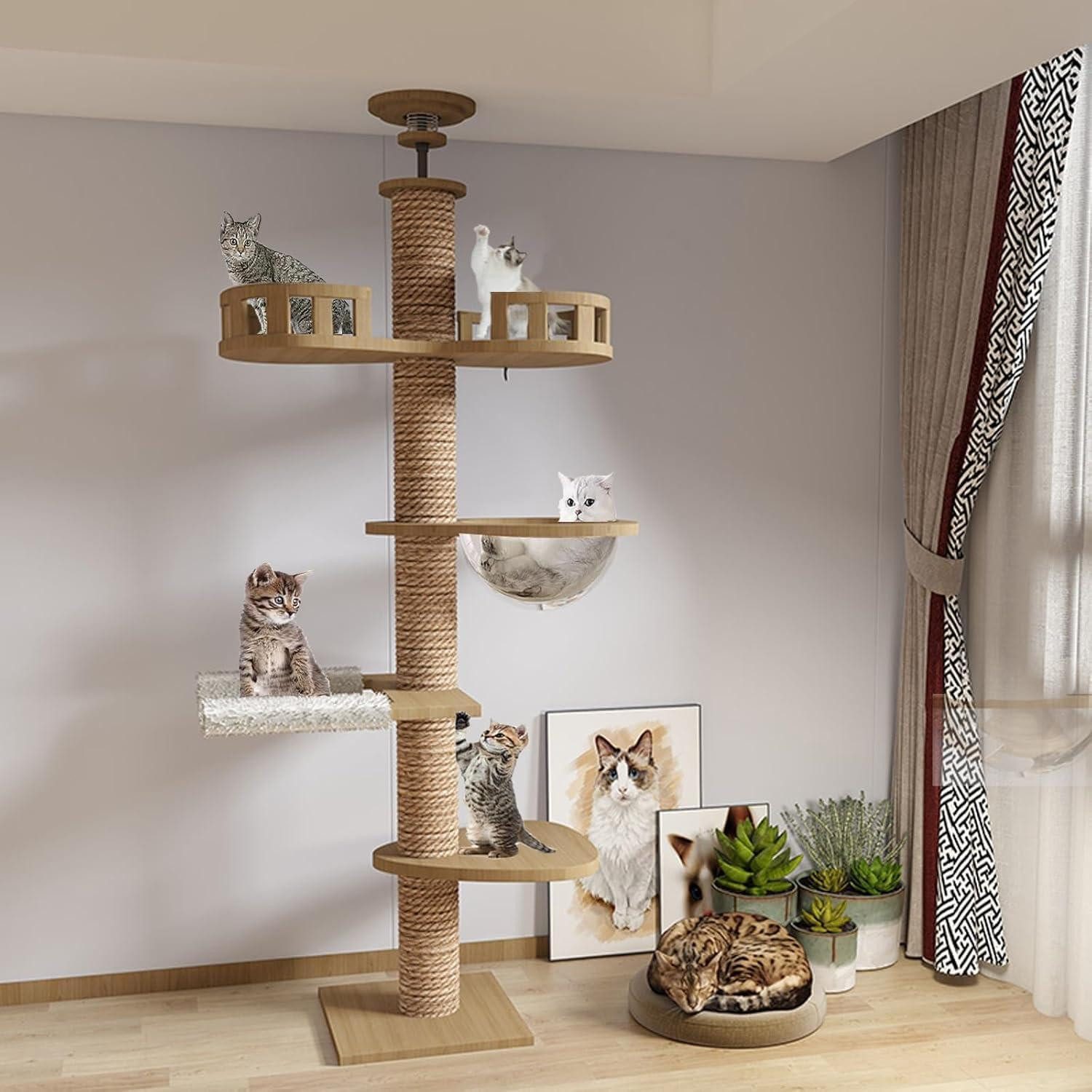 LuxusKollektion Kratzbaum Kratzbaum Boden Decke Verstellbar