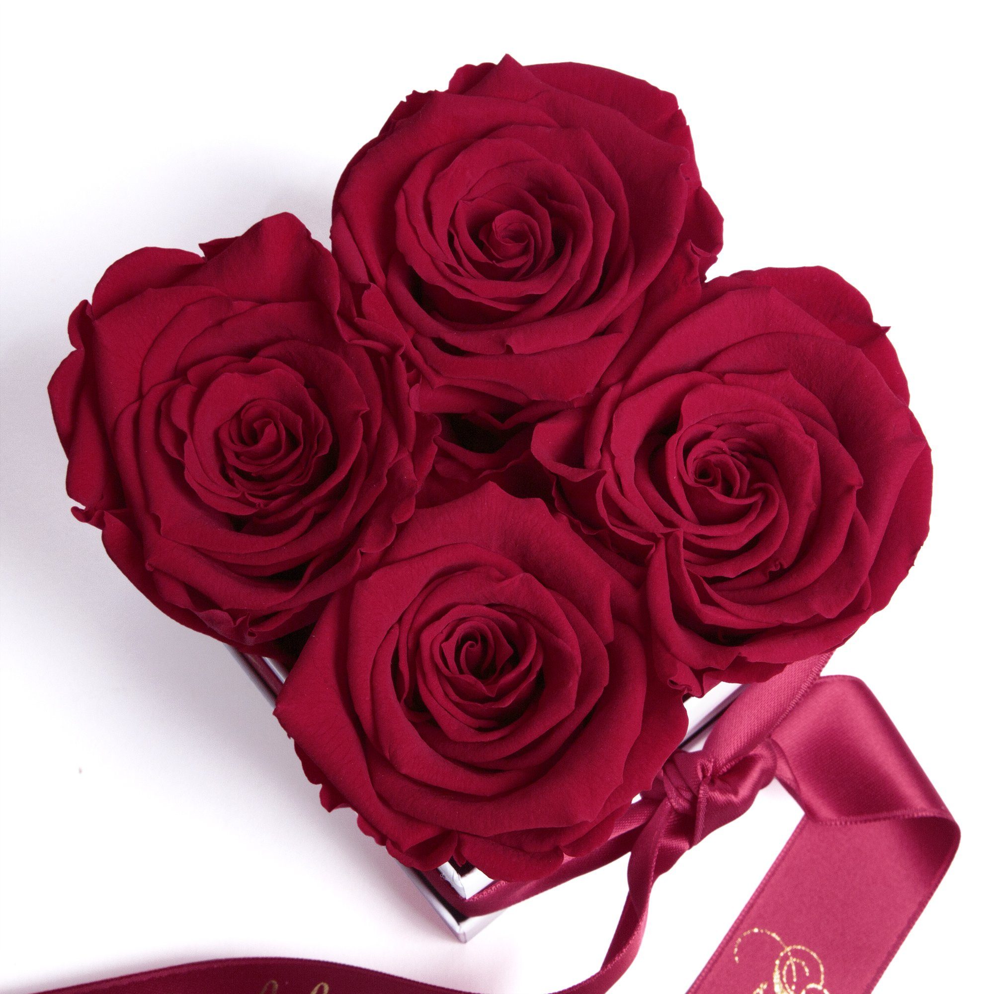 Jahre ROSEMARIE Infinity Kunstblume Höhe Happy echte haltbar SCHULZ 3 dunkelrot Rose, Rosen Geschenk cm, 8.5 Geburtstag Frauen Heidelberg, Birthday für Rosenbox