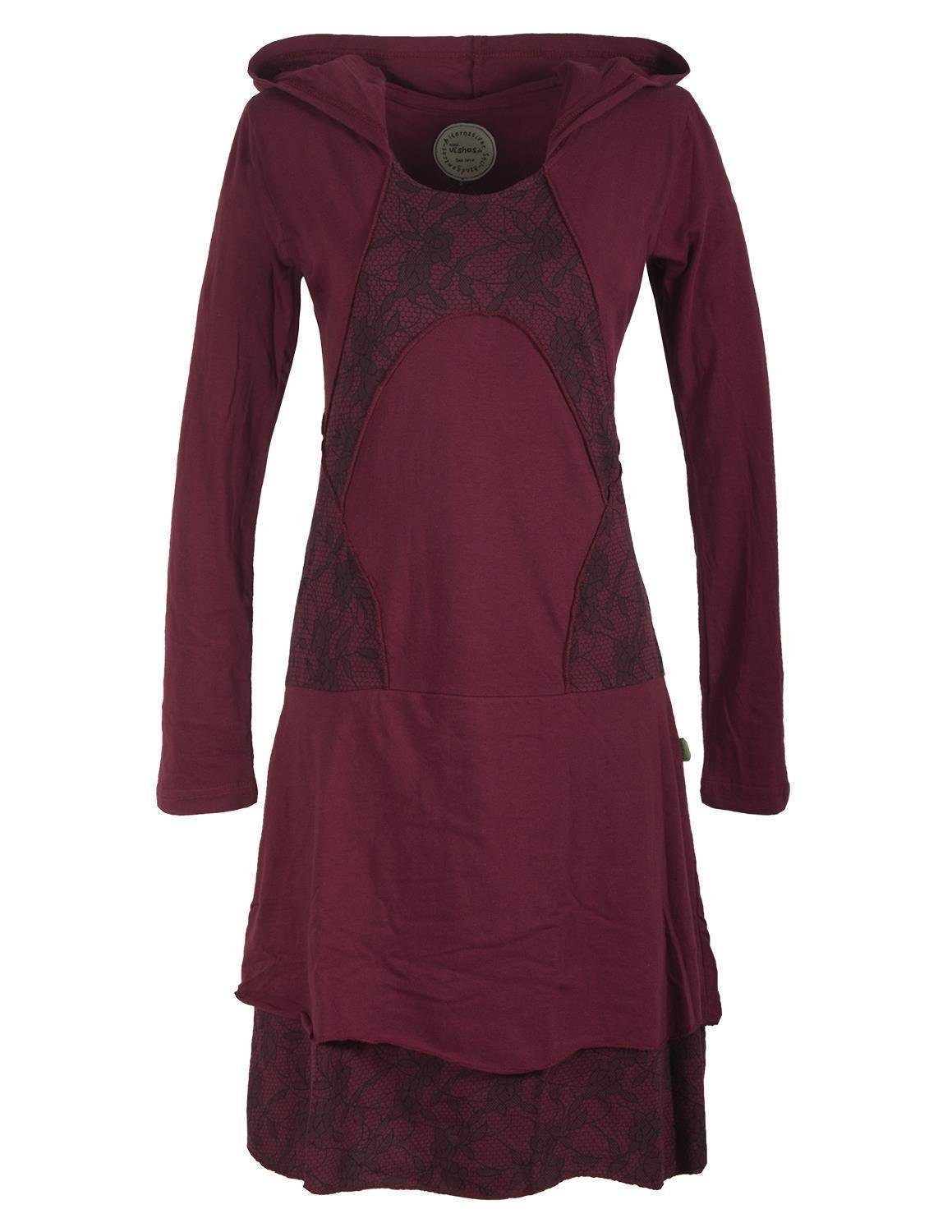 Vishes Jerseykleid Langarm Lagenlookkleid mit Zipfelkapuze günstig online kaufen