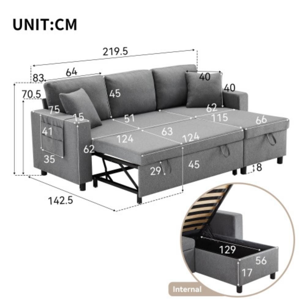 Ulife Schlafsofa Modernes L-Sofa mit Schlaffunktion, günstig online kaufen